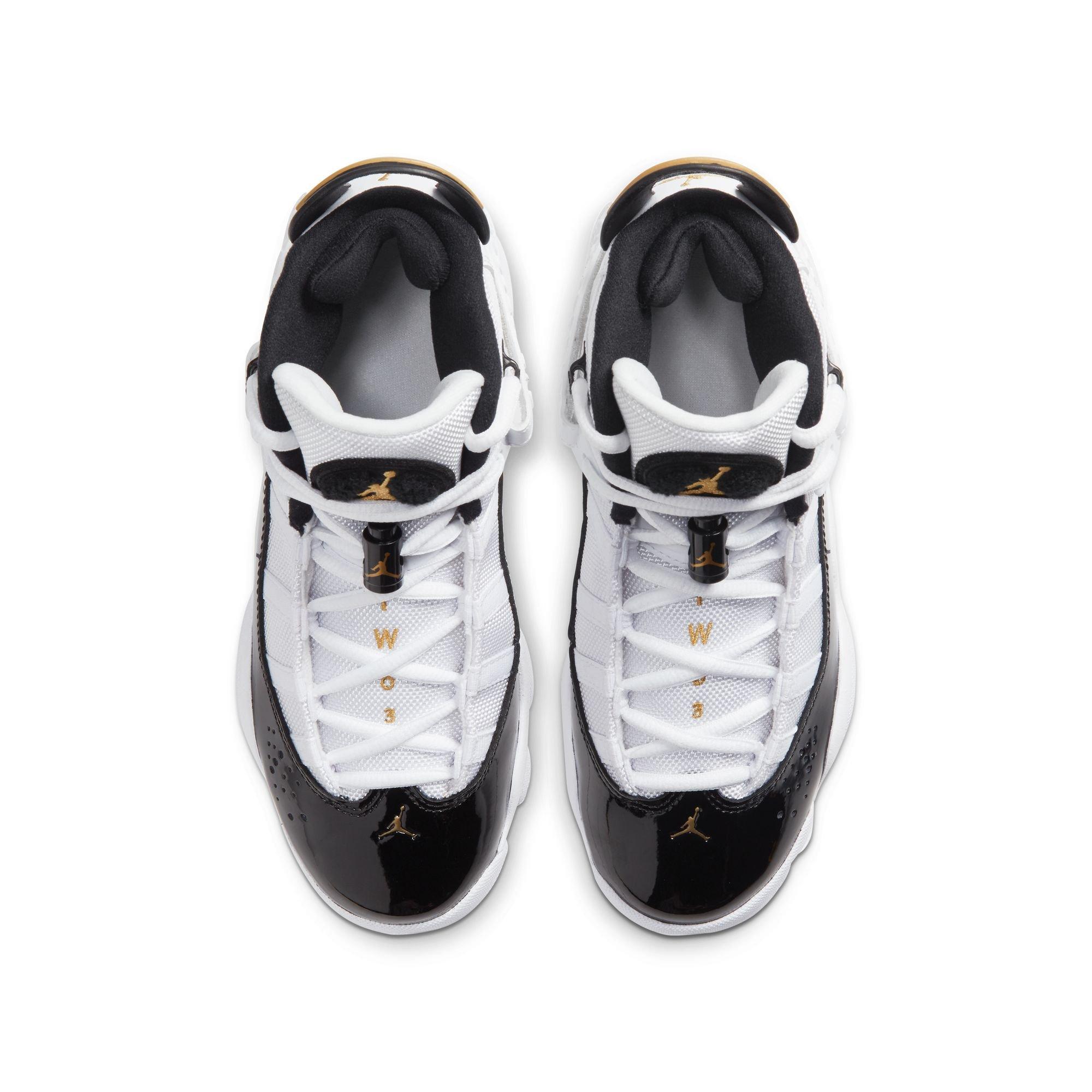 Jordan 6 Rings Grade School Boys' "White/Metallic Gold/Black/Ice" Shoe