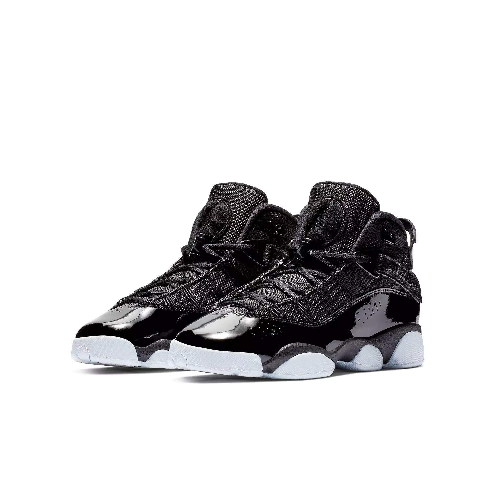 Jordan 6 Rings "Black/White" Grade School Boys' Shoe - BLACK