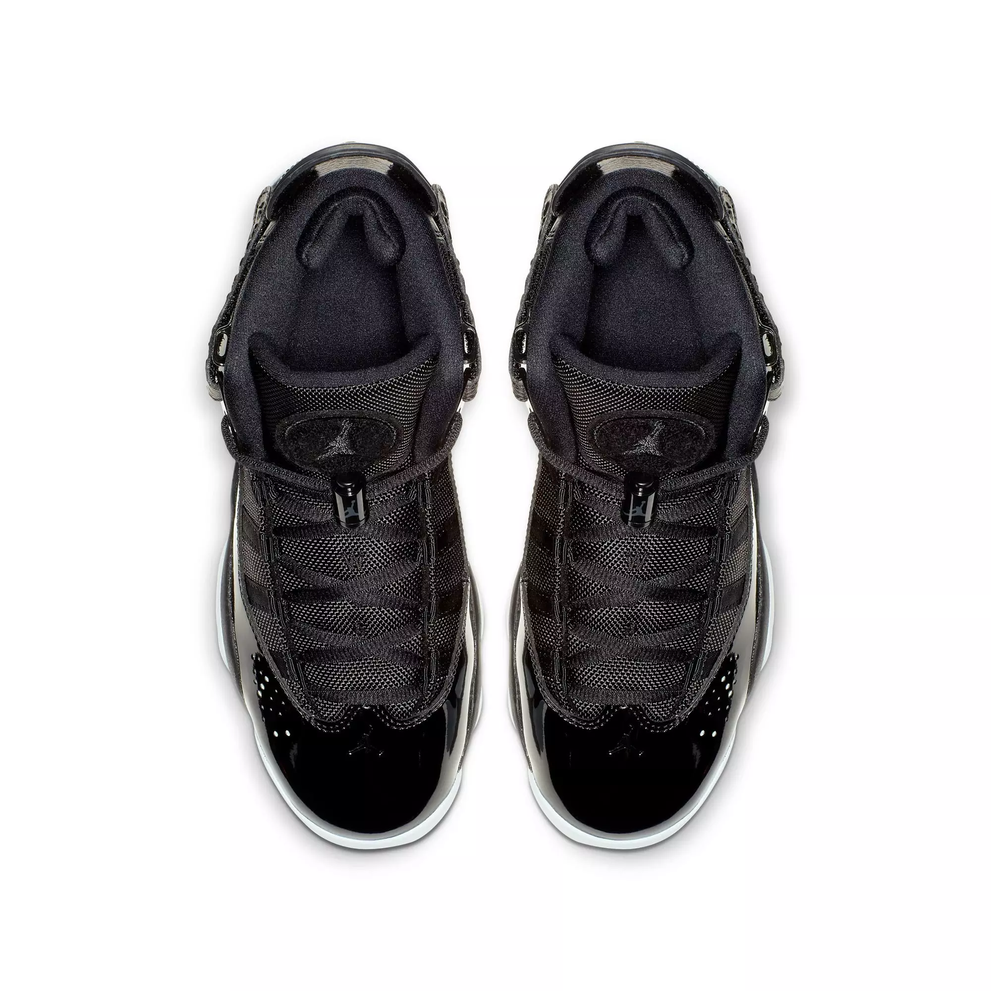 Jordan 6 Rings "Black/White" Grade School Boys' Shoe - BLACK