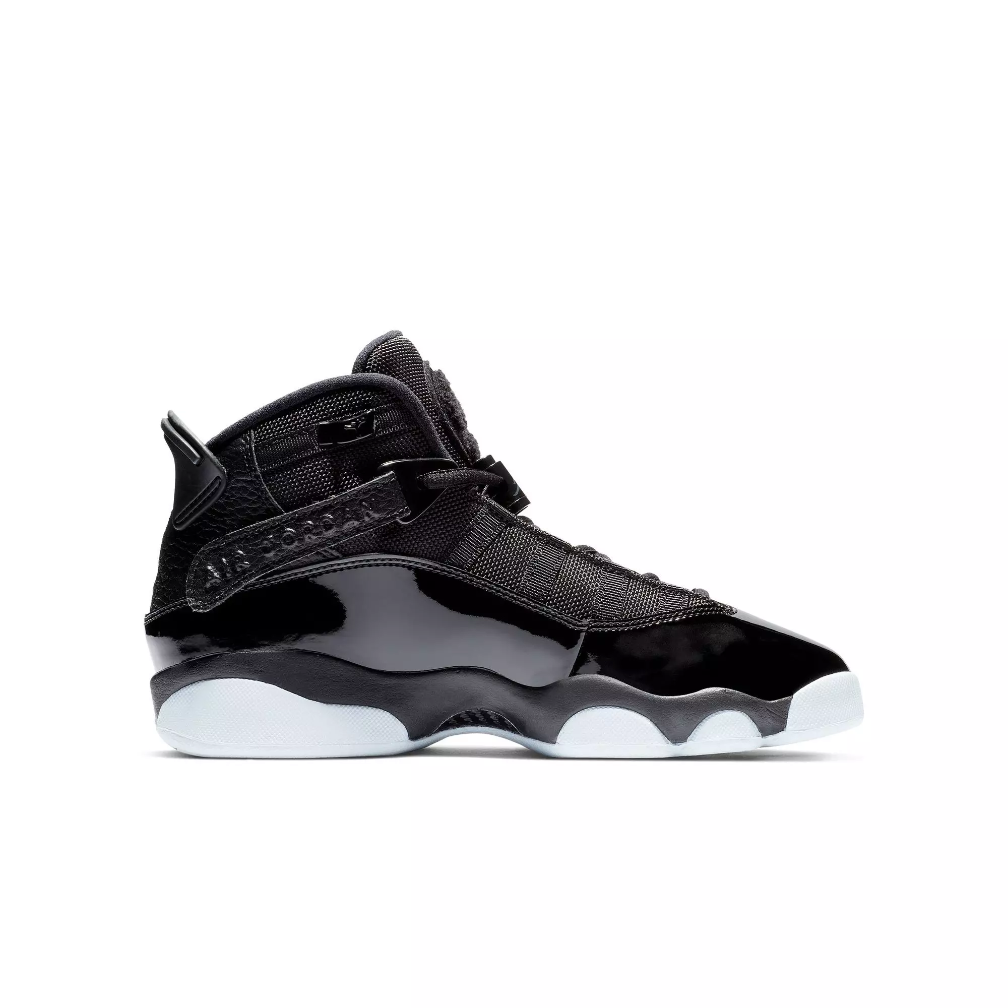 Jordan 6 Rings "Black/White" Grade School Boys' Shoe - BLACK