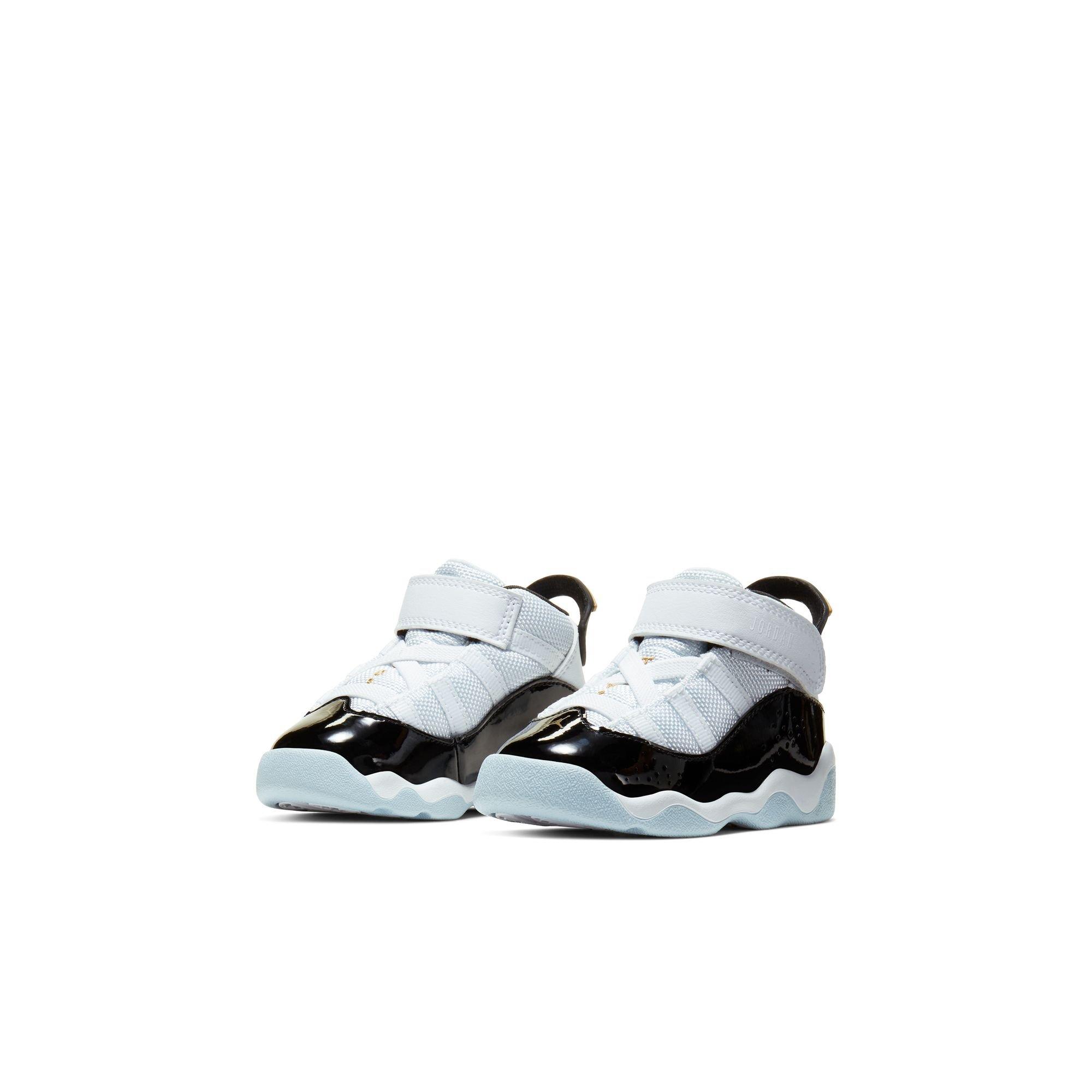 Jordan 6 Rings Toddler Boys' "White/Metallic Gold/Black Ice" Shoe