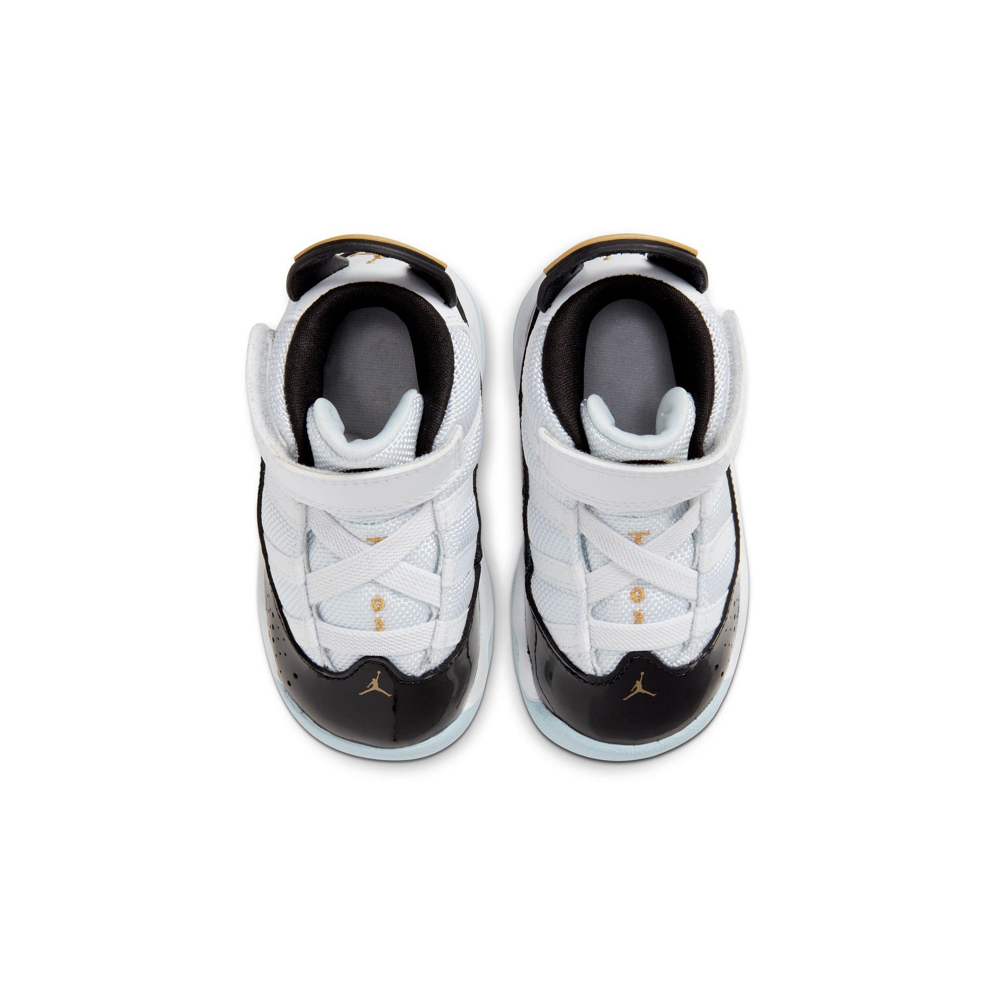 Jordan 6 Rings Toddler Boys' "White/Metallic Gold/Black Ice" Shoe