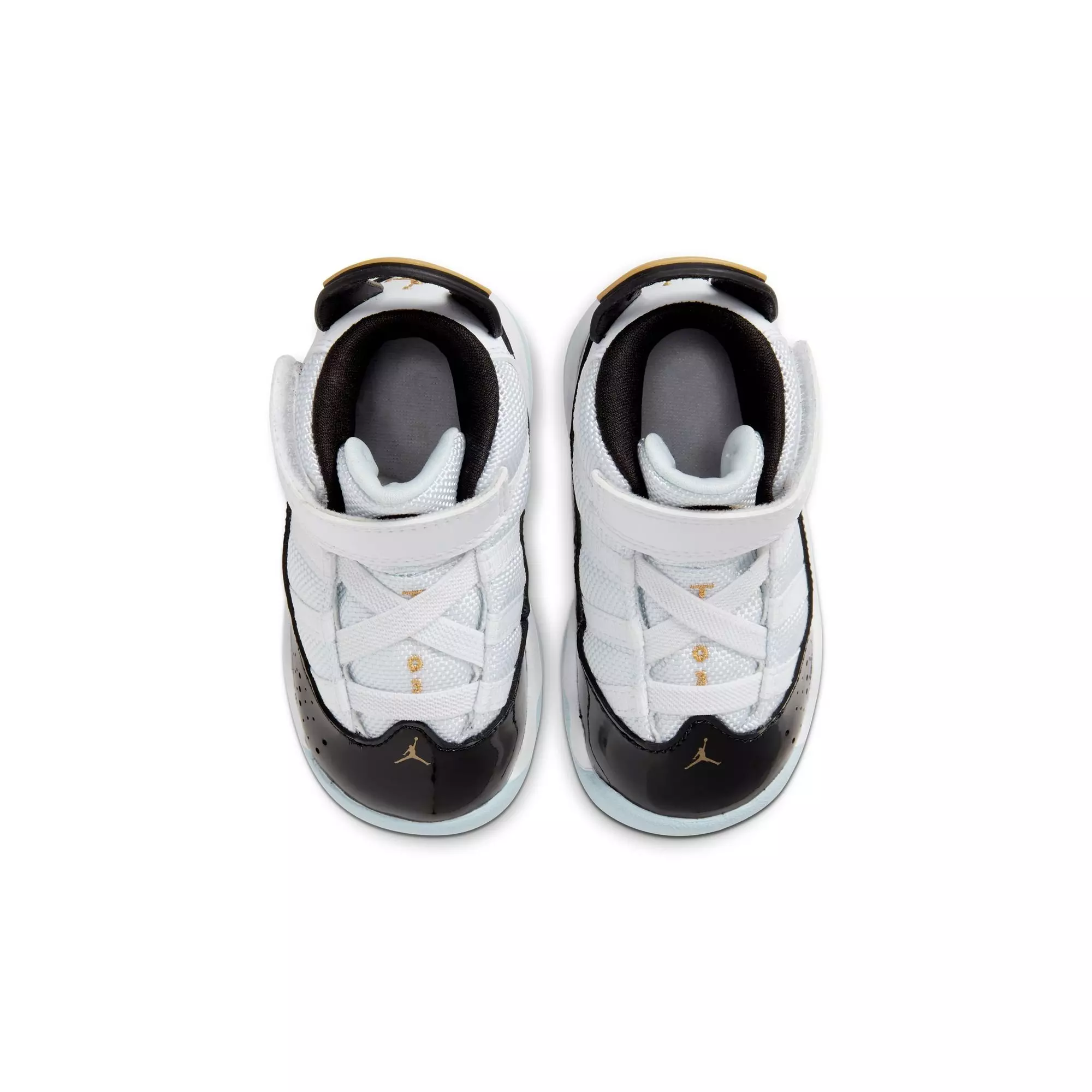 Jordan 6 Rings "White/Metallic Gold/Black Ice" Toddler Boys' Shoe - WHITE/BLACK/GOLD