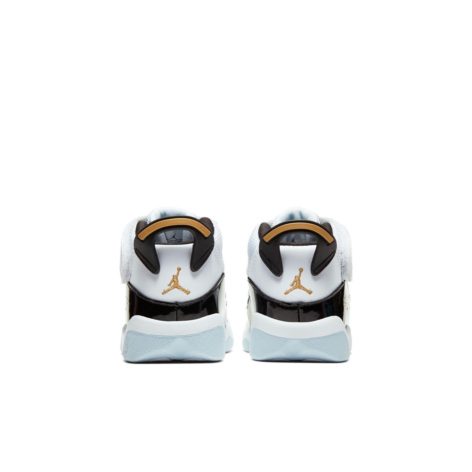 Jordan 6 Rings Toddler Boys' "White/Metallic Gold/Black Ice" Shoe