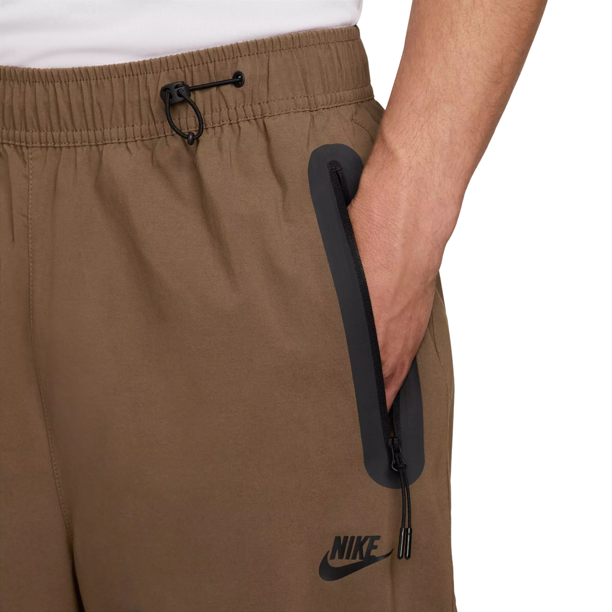 Nike Men's Tech Woven Oversized Pants-Brown/Black - BROWN/BLACK