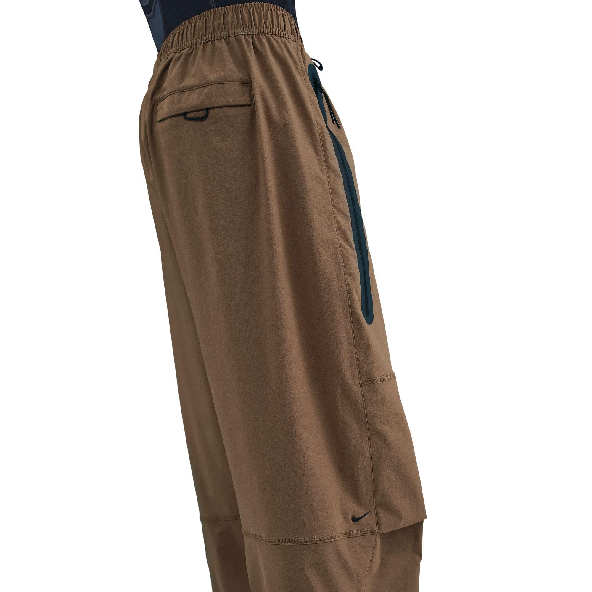 Nike Men's Tech Woven Oversized Pants-Brown/Black - BROWN/BLACK Thumbnail View 4