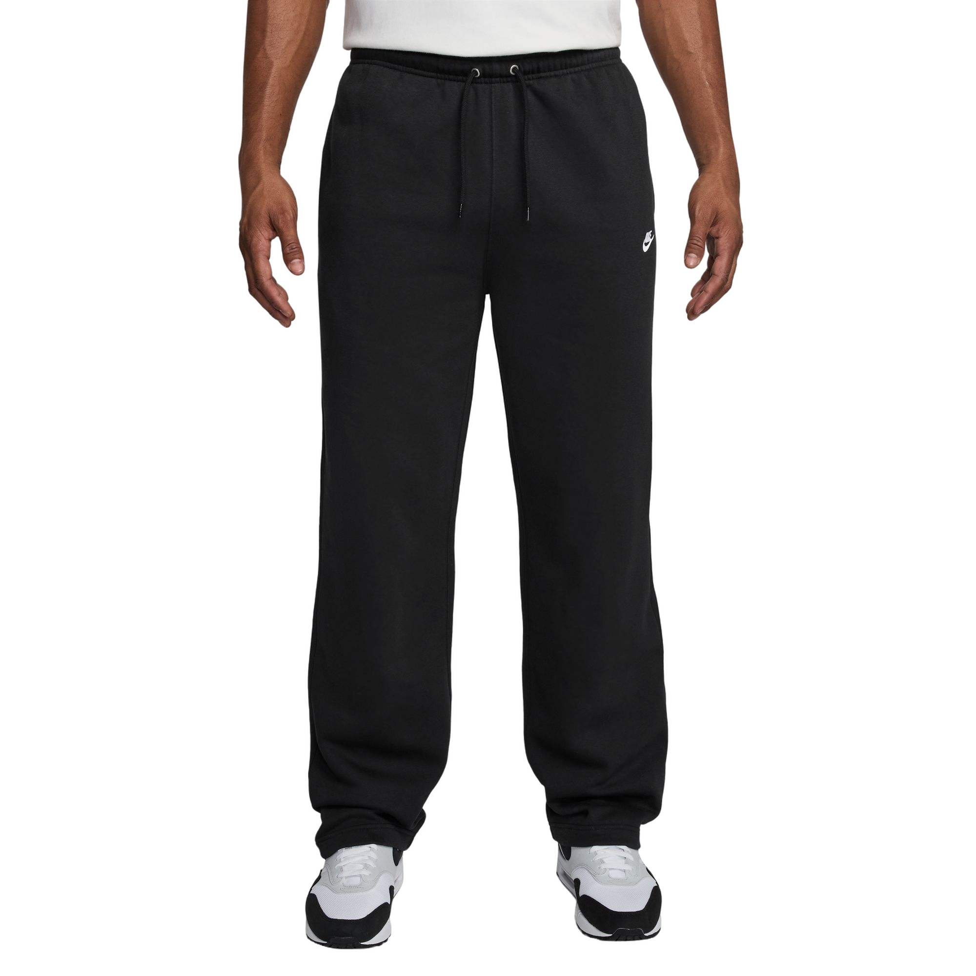 Nike Men's Club Open-Hem Fleece Pants - BLACK Thumbnail View 3