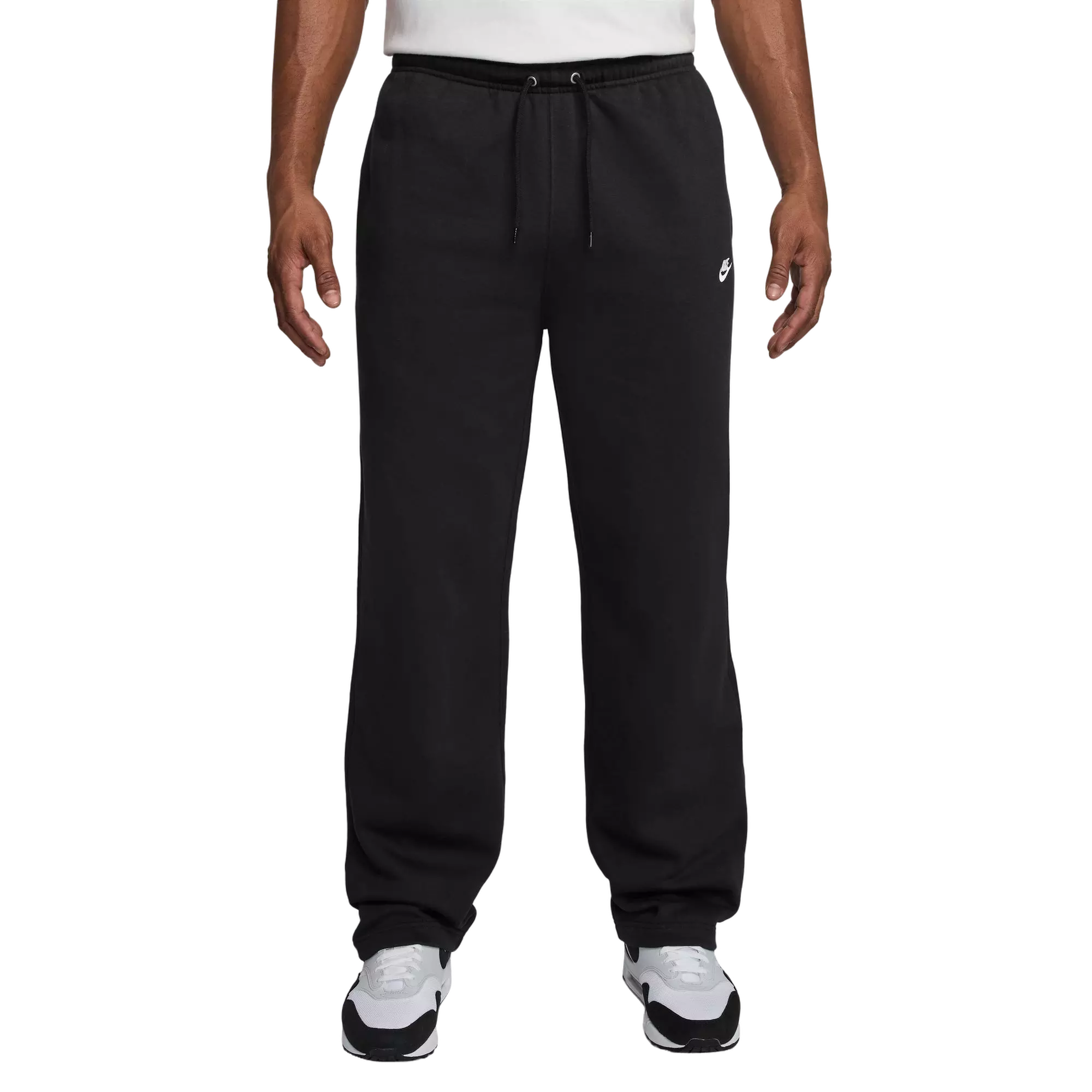 Nike Men's Club Open-Hem Fleece Pants - BLACK