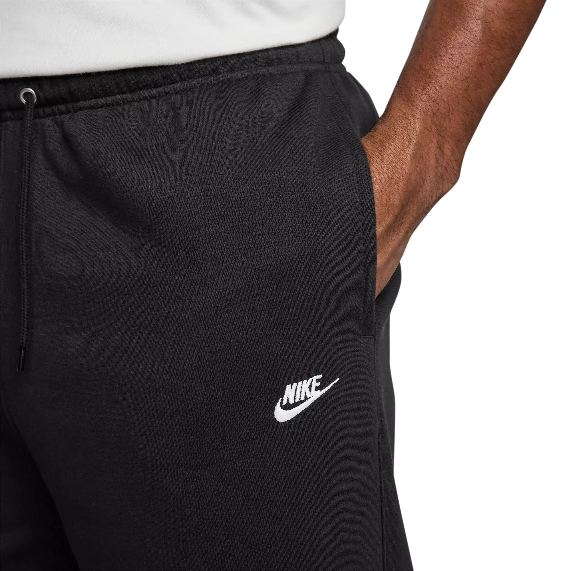 Nike Men's Club Open-Hem Fleece Pants - BLACK