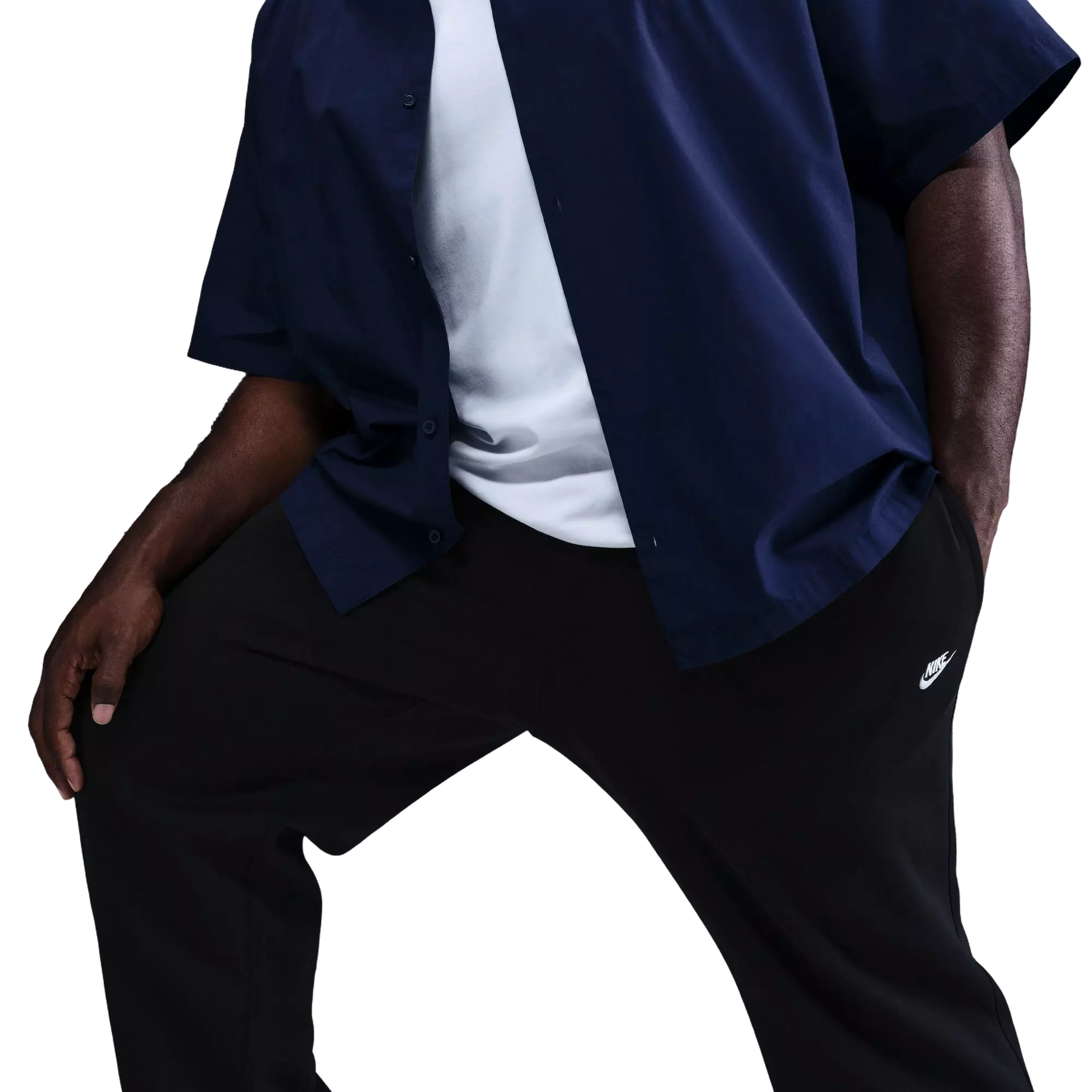 Nike Men's Club Open-Hem Fleece Pants - BLACK