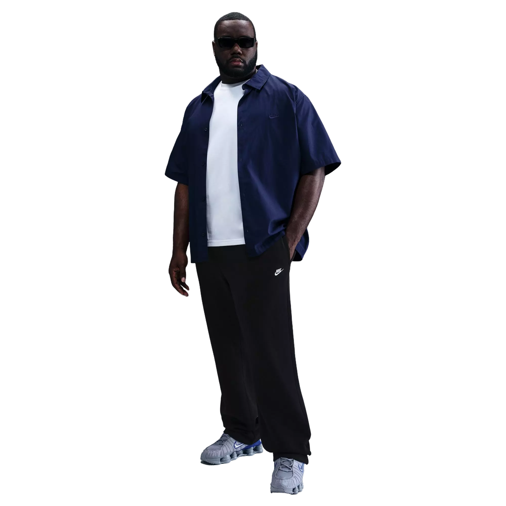 Nike Men's Club Open-Hem Fleece Pants - BLACK