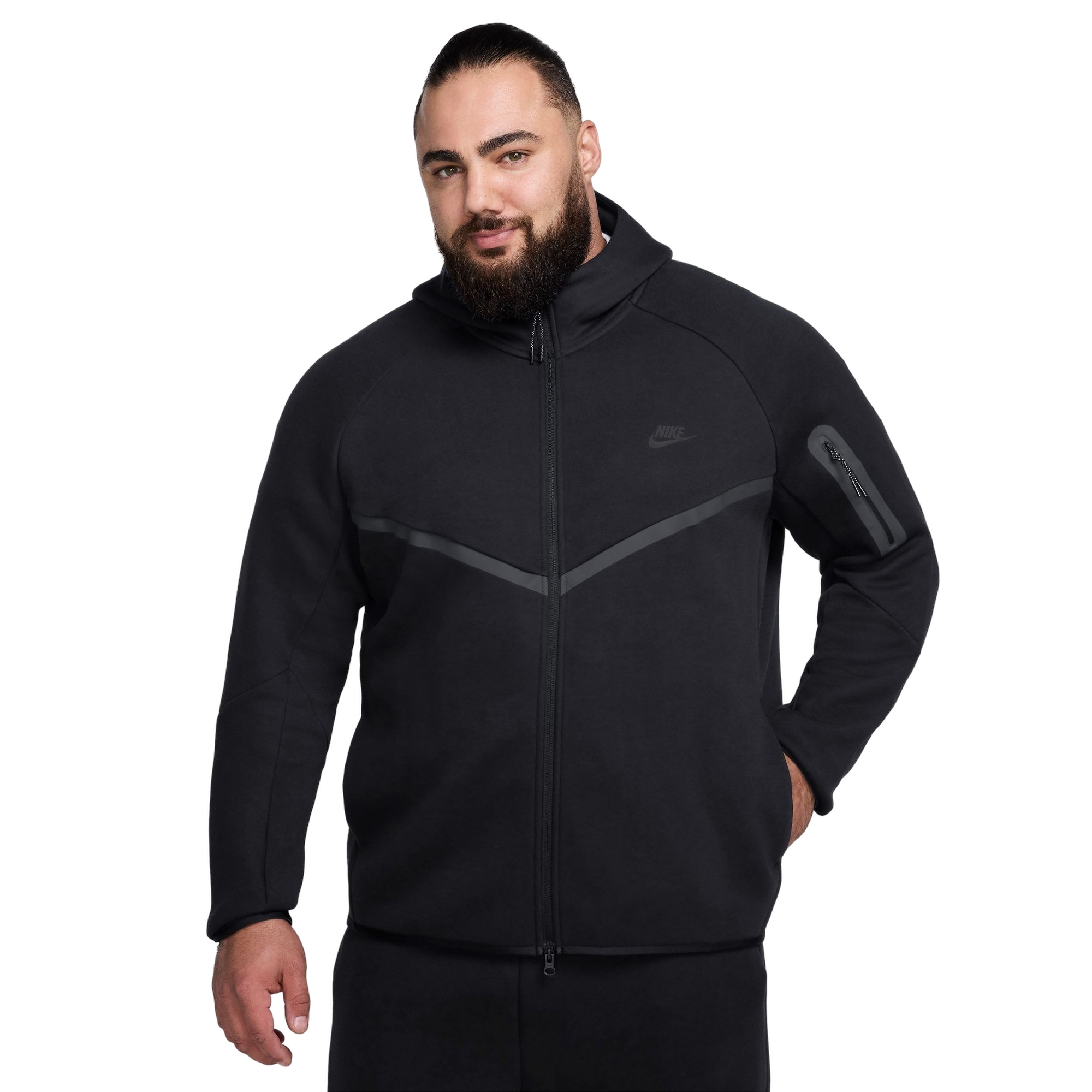 Nike Men's Tech Full-Zip Windrunner Jacket - BLACK Thumbnail View 1