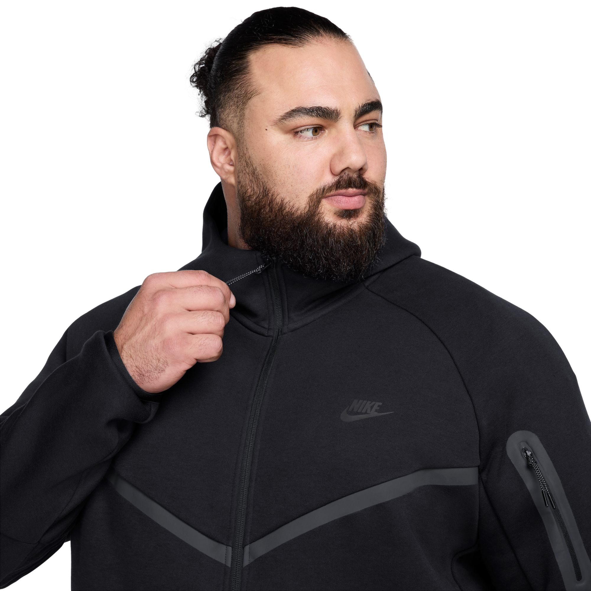 Nike Men's Tech Full-Zip Windrunner Jacket - BLACK Thumbnail View 3