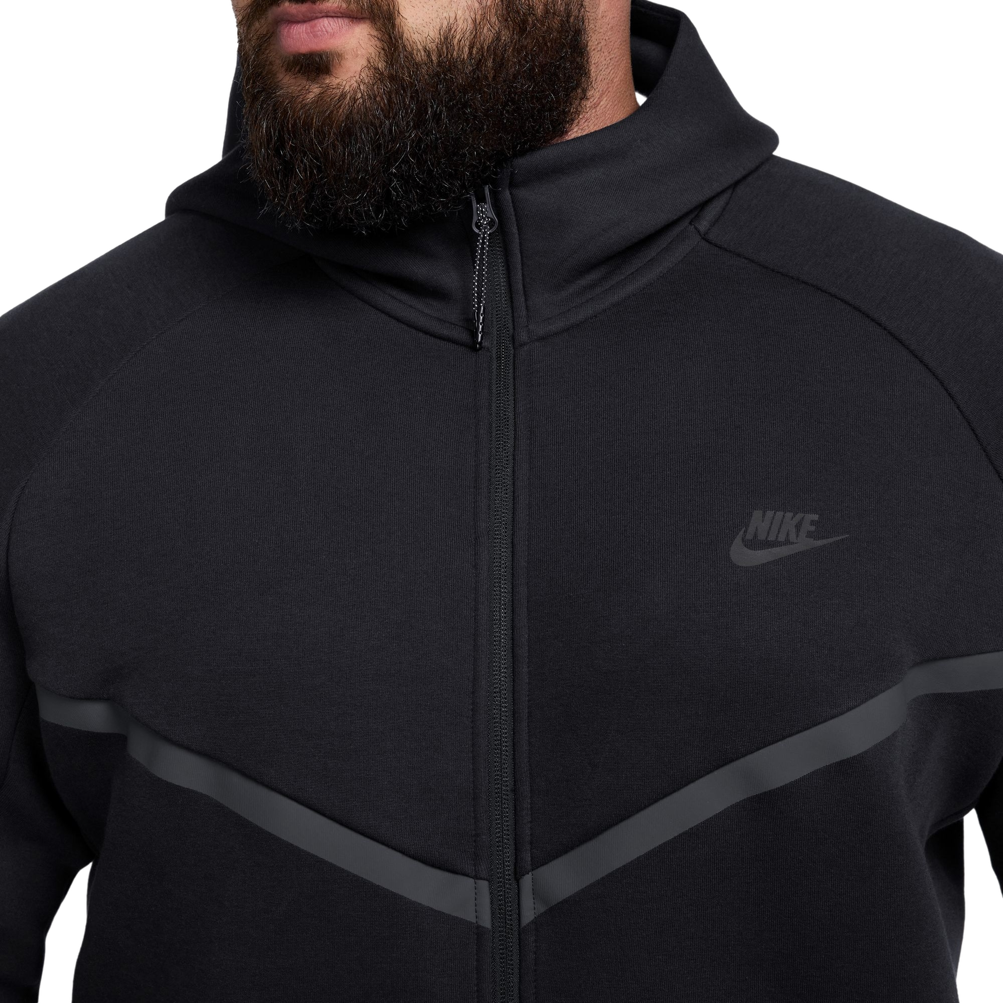 Nike Men's Tech Full-Zip Windrunner Jacket - BLACK Thumbnail View 6