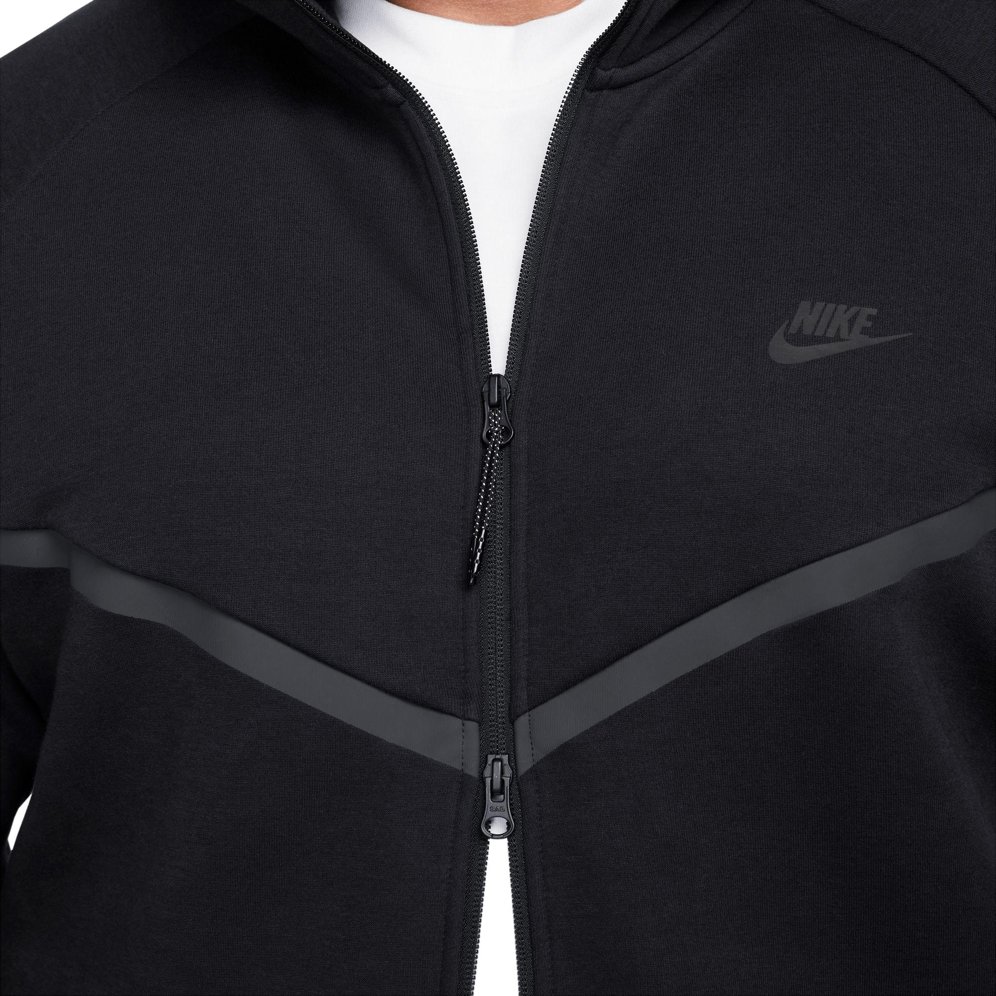 Nike Men's Tech Full-Zip Windrunner Jacket - Black - BLACK Thumbnail View 7