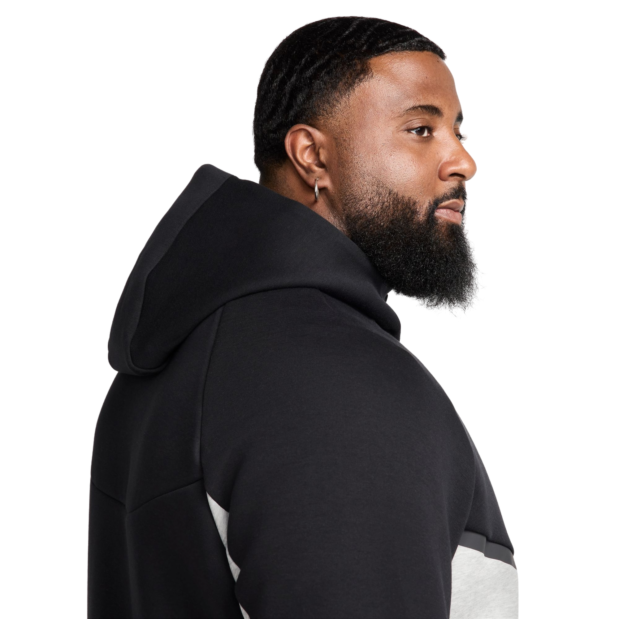 Nike Men's Tech Full-Zip Windrunner Jacket-Black/Grey - BLACK/GREY Thumbnail View 3