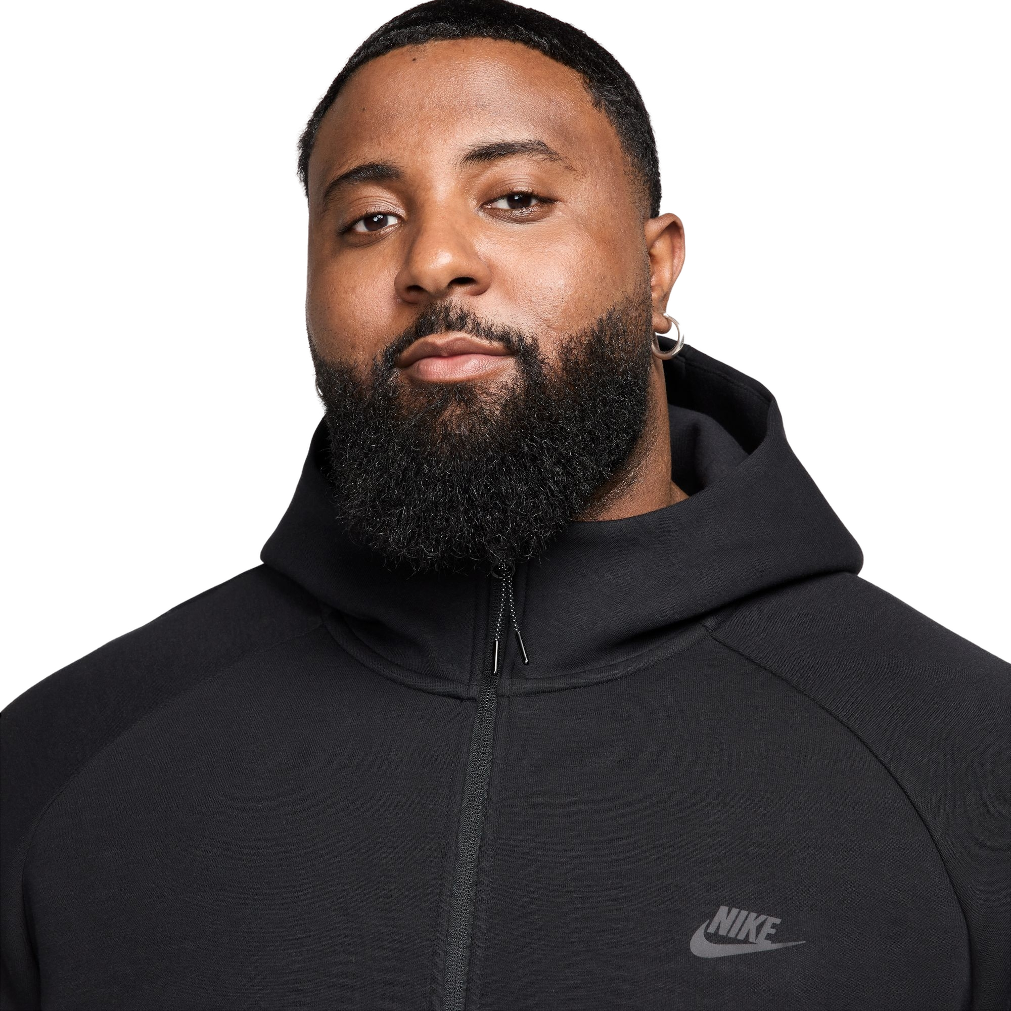 Nike Men's Tech Full-Zip Windrunner Jacket-Black/Grey - BLACK/GREY Thumbnail View 4