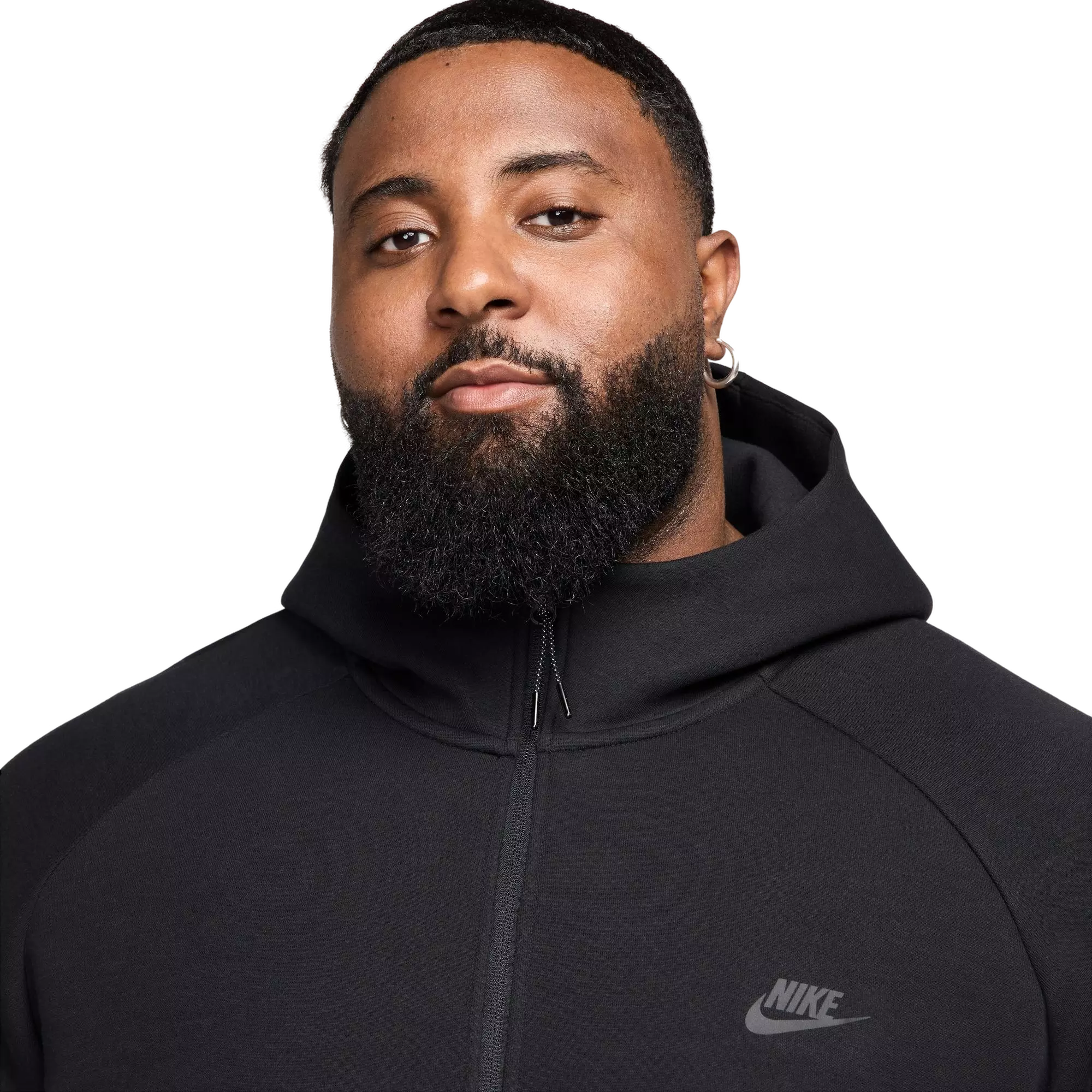 Nike Men's Tech Full-Zip Windrunner Jacket-Black/Grey - BLACK/GREY