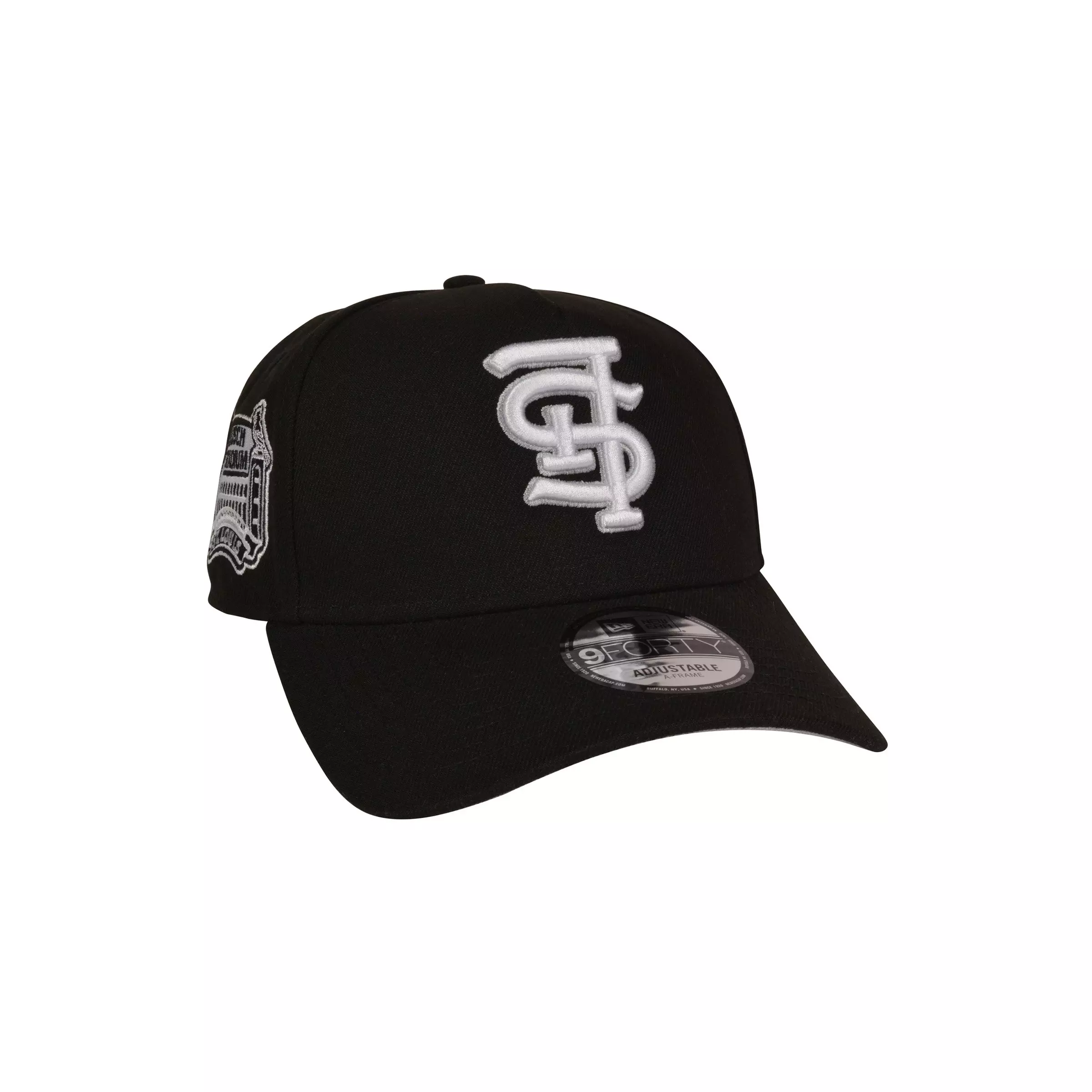 New Era St. Louis Cardinals 9FORTY Upside Down Snapback Hat-White/Black - BLACK