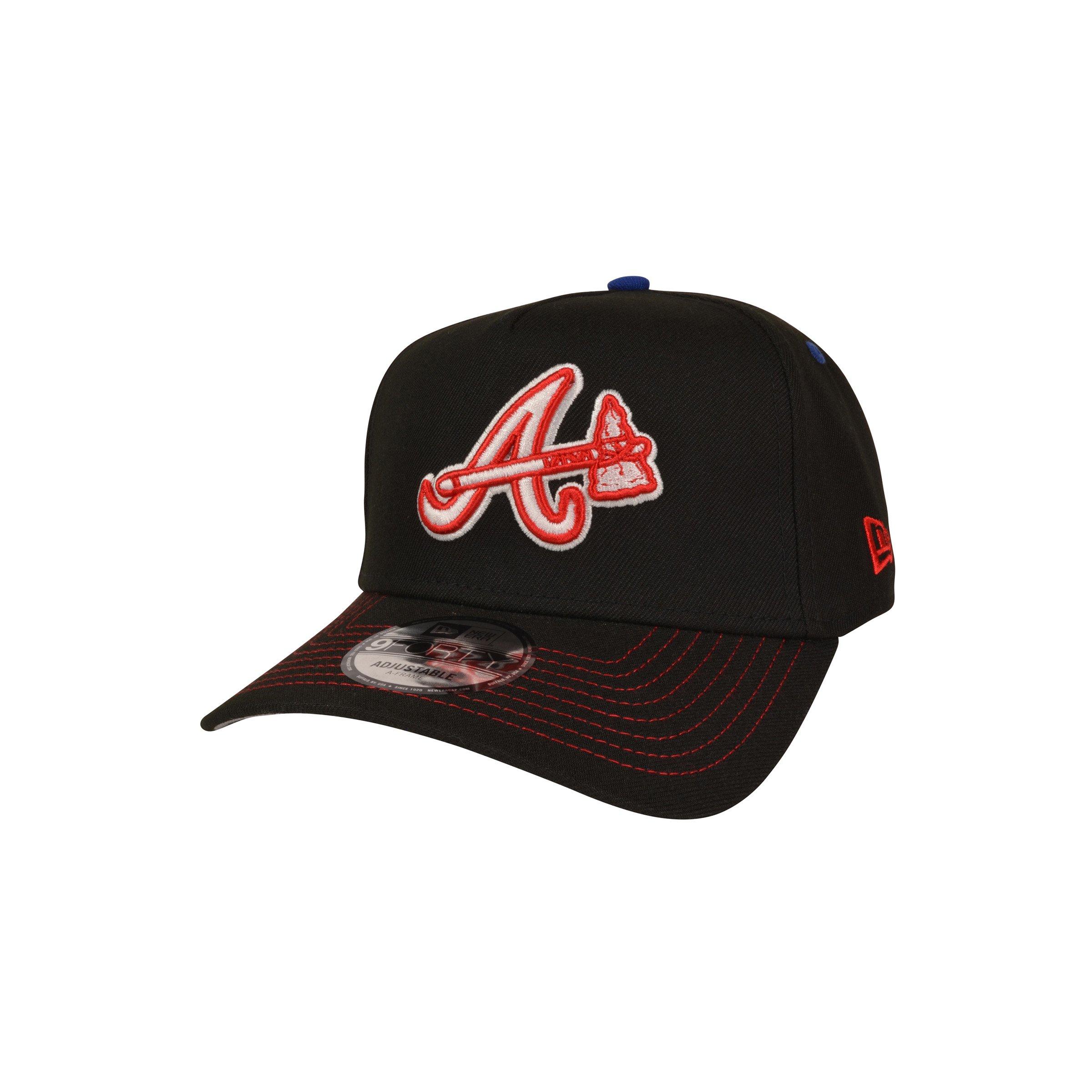 New Era Atlanta Braves 9FORTY A-Frame Rare Air Snapback Hat - Black/Red/Blue - BLACK/RED/BLUE Thumbnail View 1