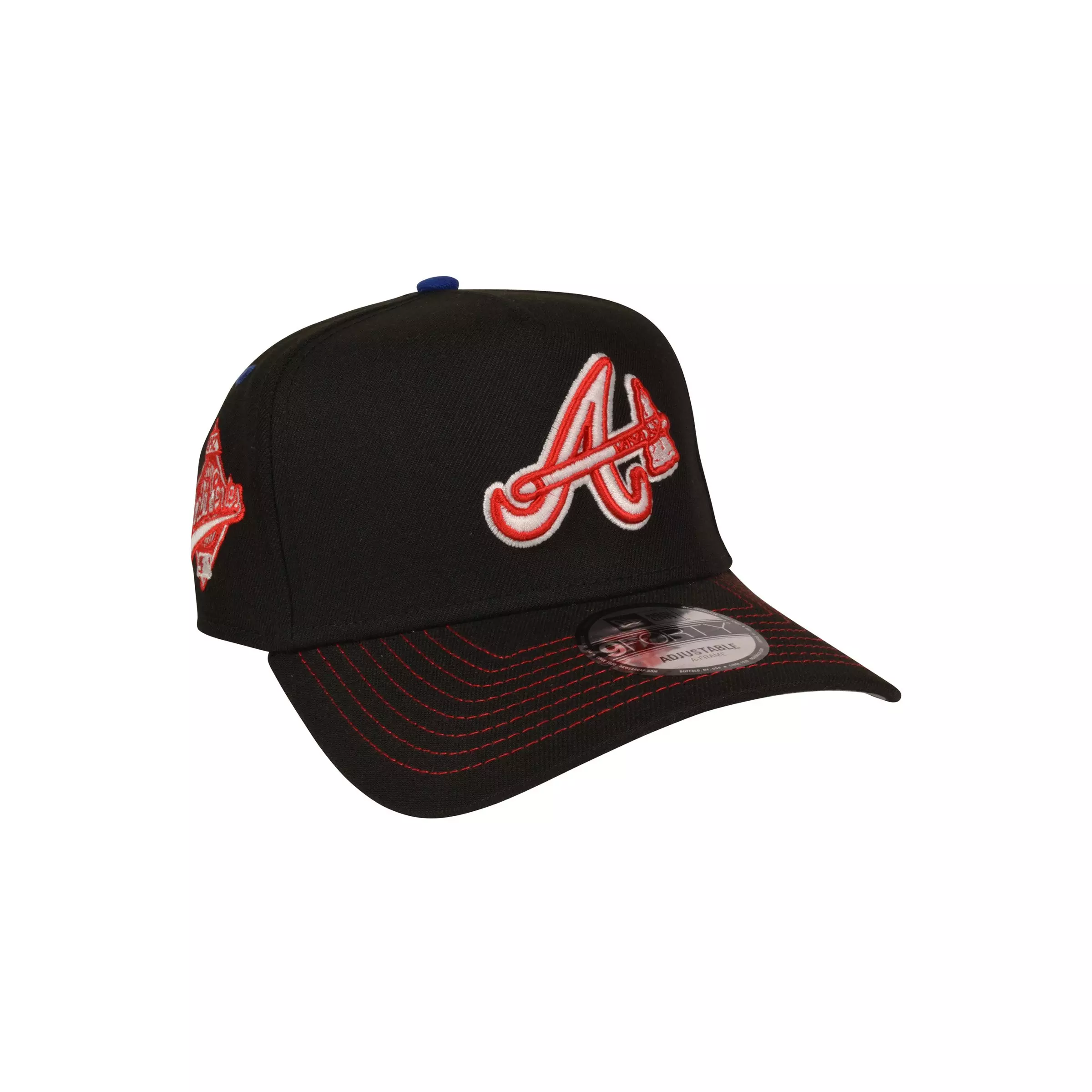 New Era Atlanta Braves 9FORTY A-Frame Rare Air Snapback Hat-Black/Red/Blue - BLACK/RED/BLUE