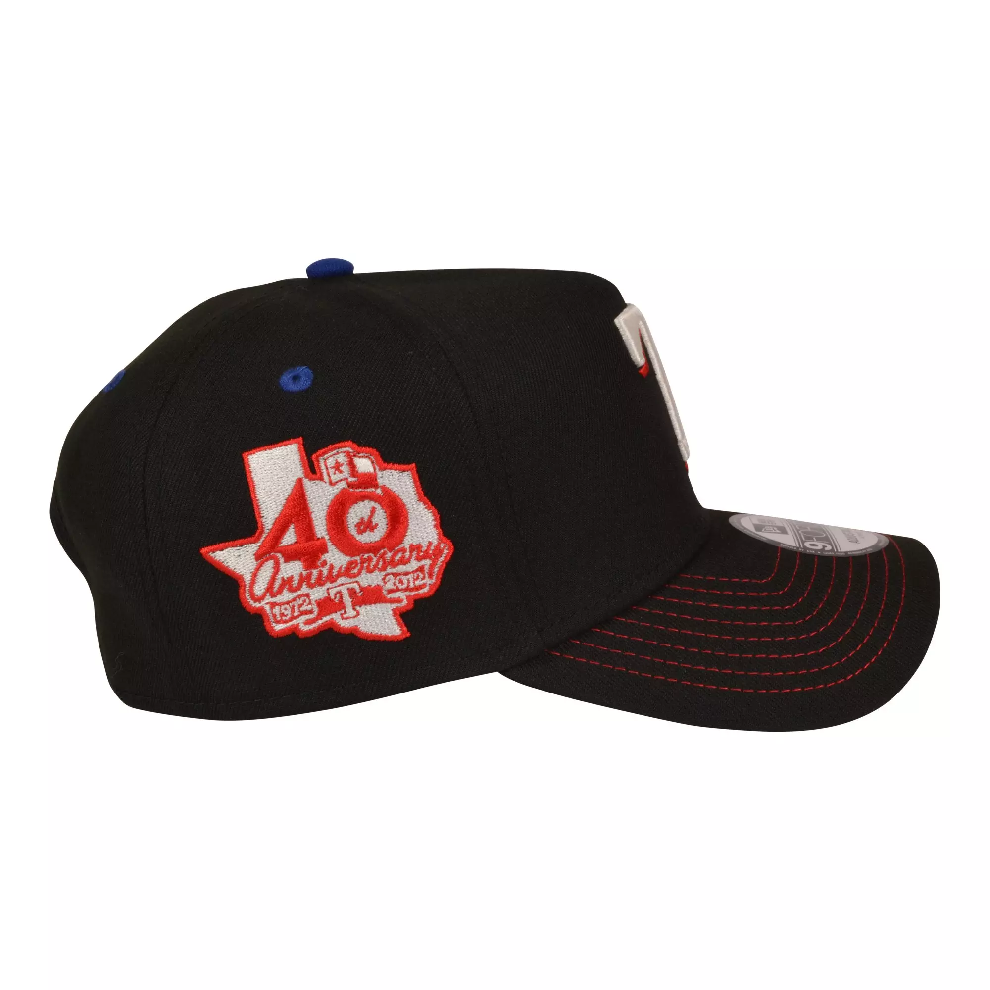New Era Texas Rangers 9FORTY A-Frame Rare Air Snapback Hat-Black/Red/Blue - BLACK/RED/BLUE