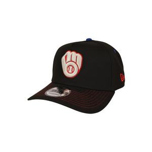 New Era Milwaukee Brewers 9FORTY A-Frame Rare Air Snapback Hat-Black/Red/Blue