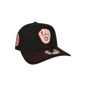 New Era Milwaukee Brewers 9FORTY A-Frame Rare Air Snapback Hat-Black/Red/Blue