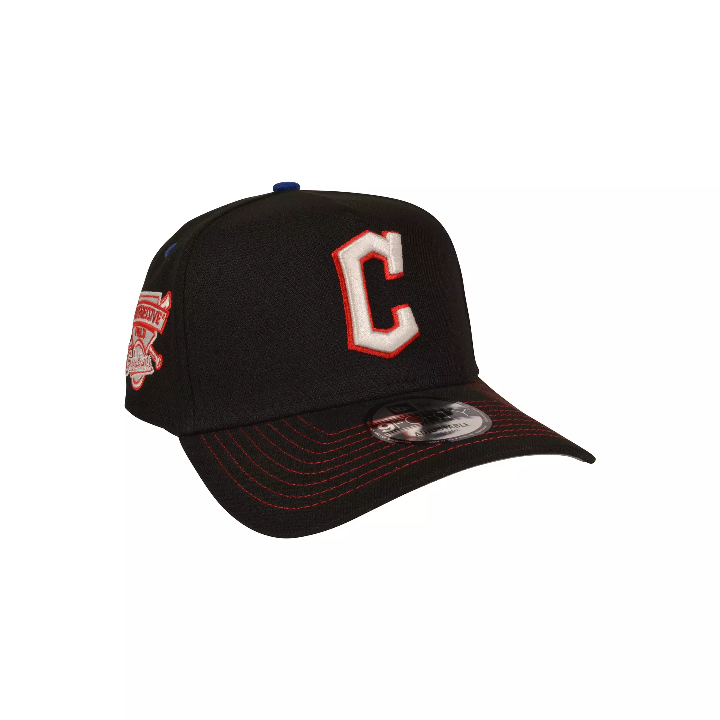 New Era Cleveland Guardians 9FORTY A-Frame Rare Air Snapback Hat-Black/Red/Blue - BLACK/RED/BLUE