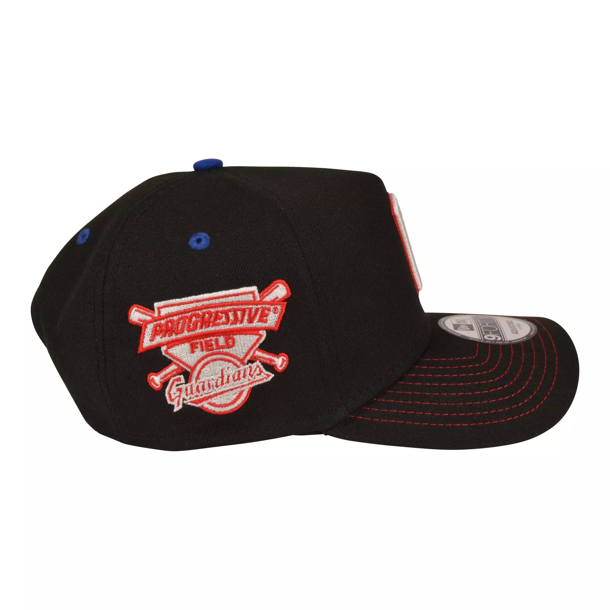 New Era Cleveland Guardians 9FORTY A-Frame Rare Air Snapback Hat-Black/Red/Blue - BLACK/RED/BLUE