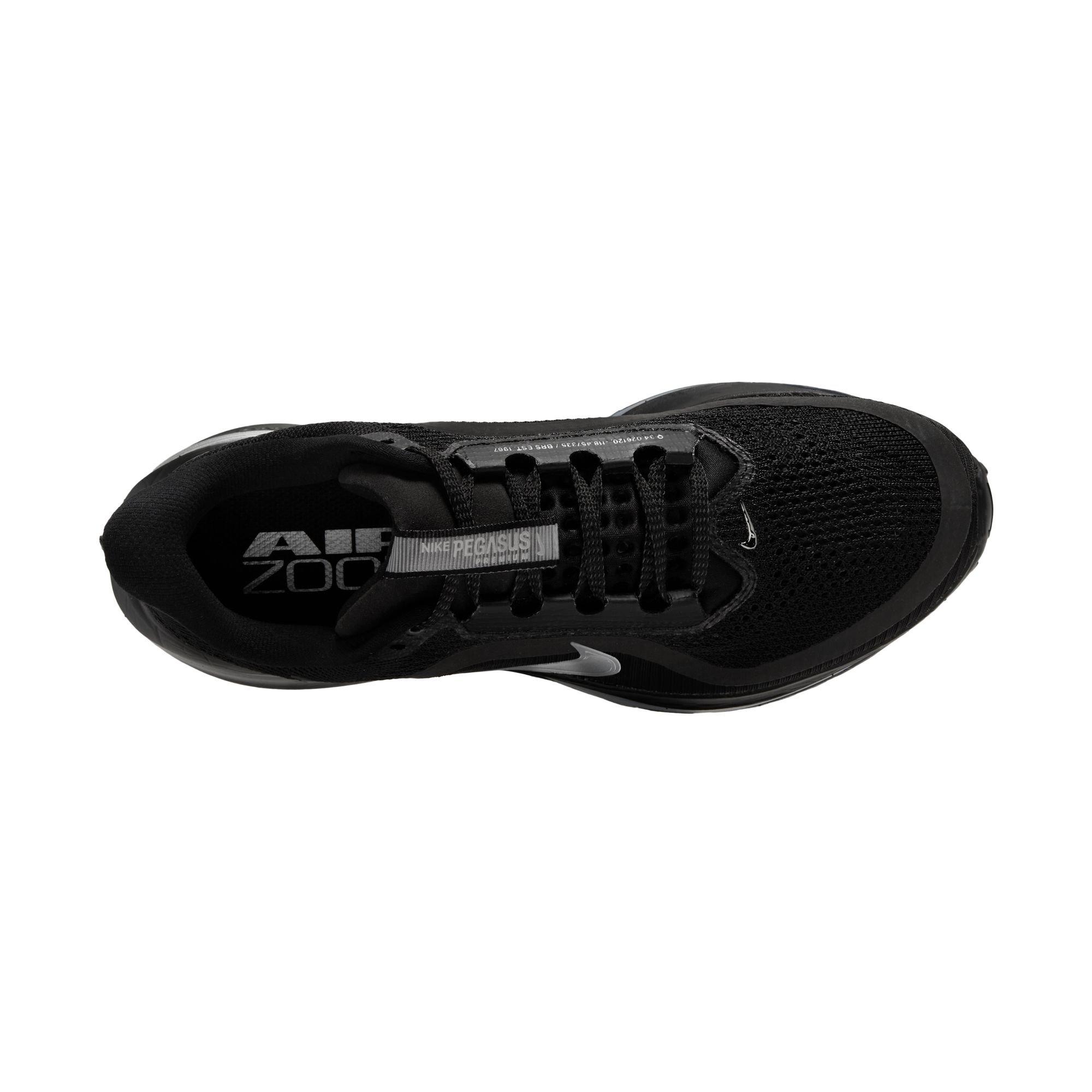 Nike Pegasus Premium "Black/Metallic Silver" Women's Road Running Shoe - BLACK/SILVER Thumbnail View 8