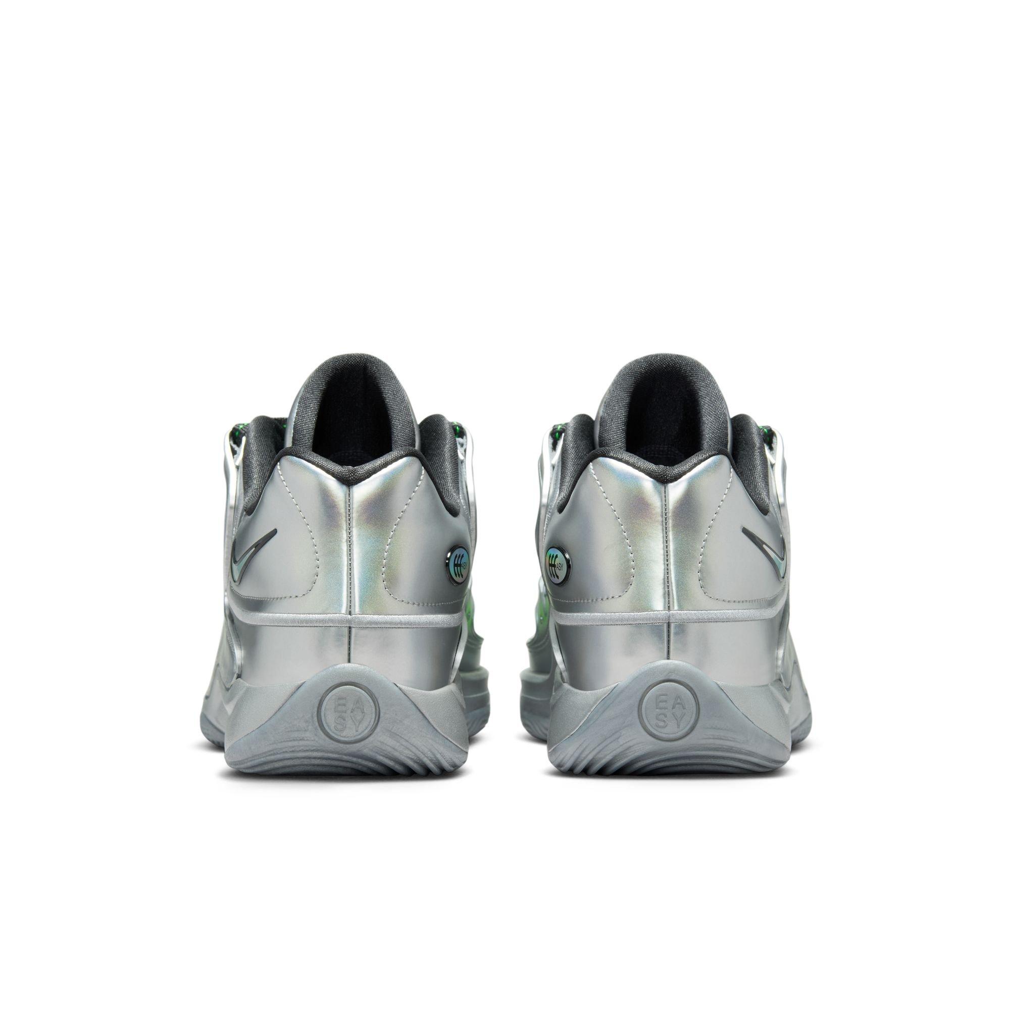 Nike KD18 "EYBL Rocket Power" Men's Basketball Shoe - METALLIC SILVER/SMOKE GREY Thumbnail View 9