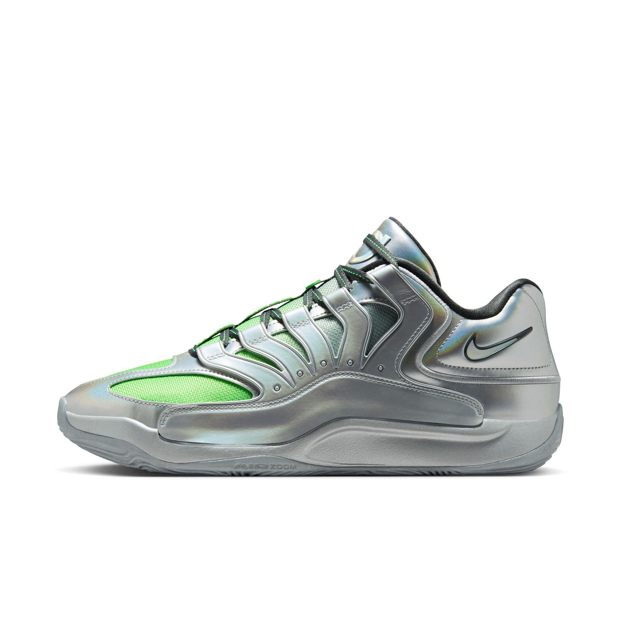 Nike KD18 "EYBL Rocket Power" Men's Basketball Shoe - METALLIC SILVER/SMOKE GREY Thumbnail View 7