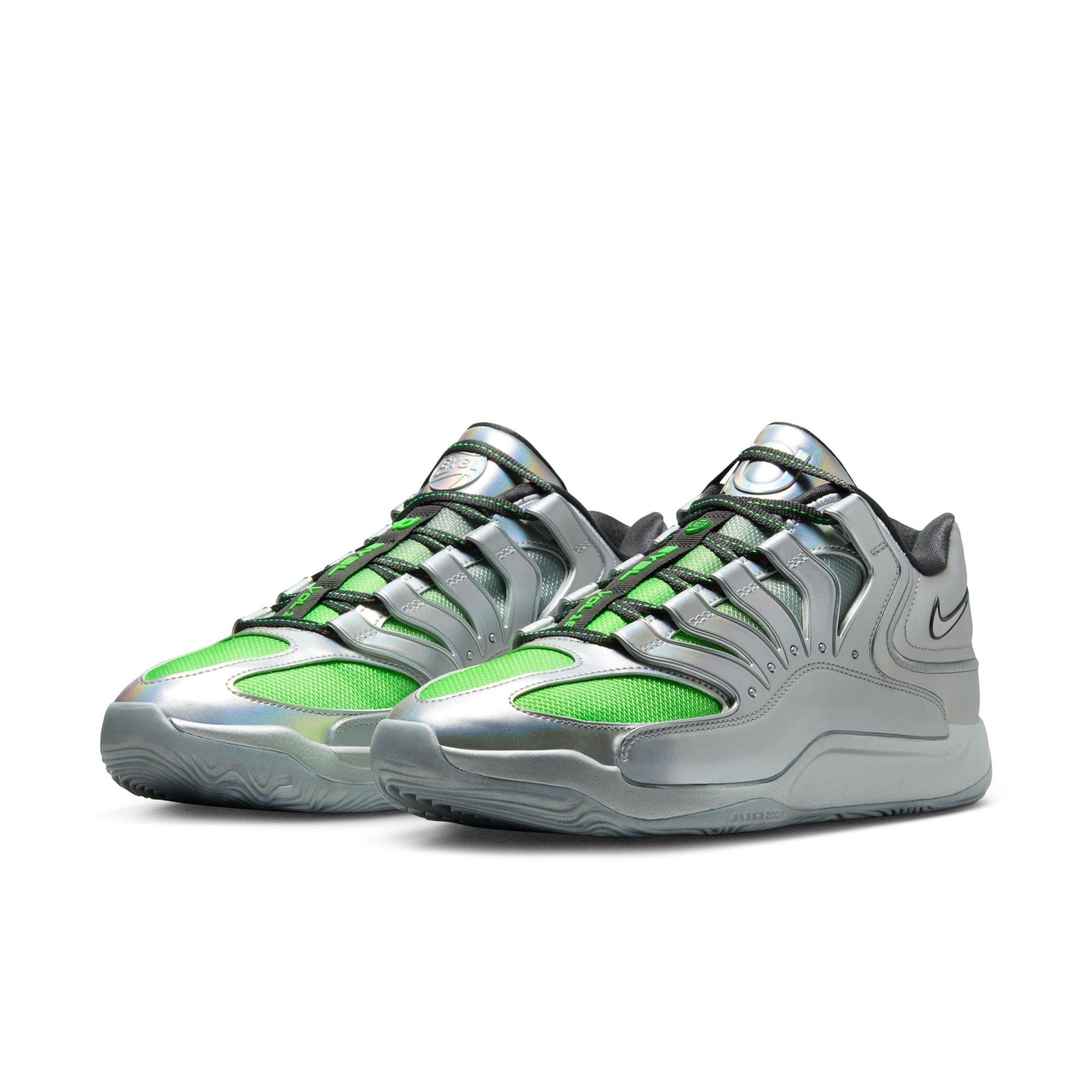 Nike KD18 "EYBL Rocket Power" Men's Basketball Shoe - METALLIC SILVER/SMOKE GREY Thumbnail View 3