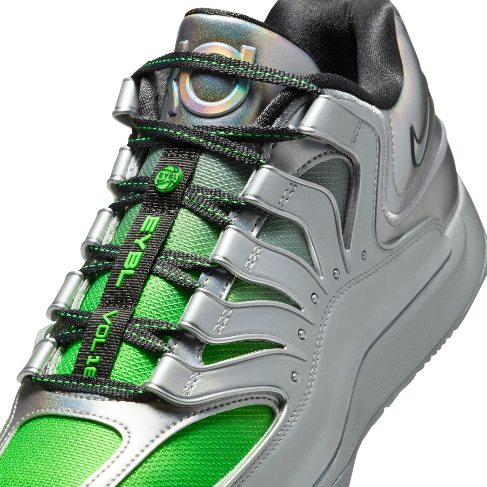 Nike KD18 "EYBL Rocket Power" Men's Basketball Shoe - METALLIC SILVER/SMOKE GREY Thumbnail View 4