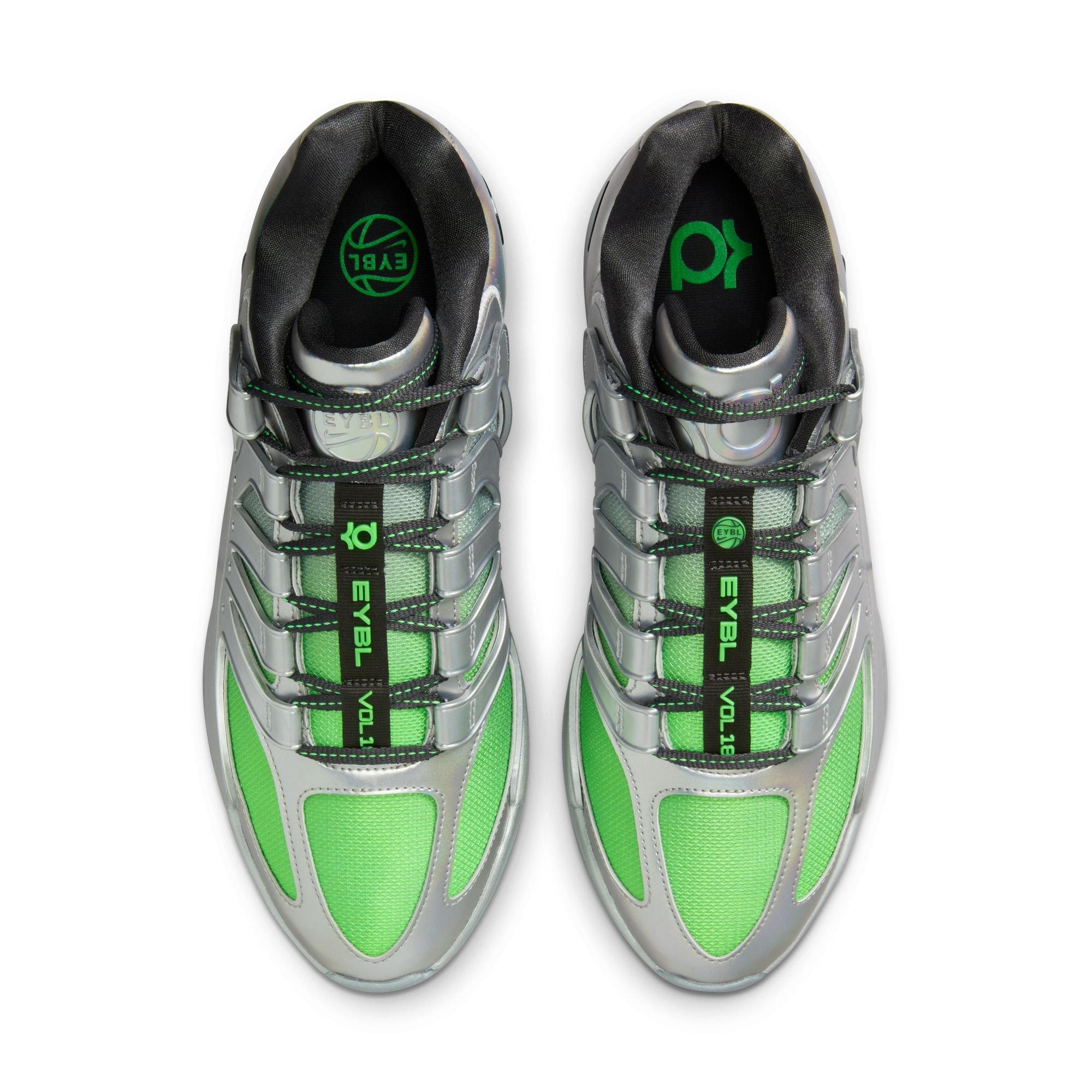 Nike KD18 "EYBL Rocket Power" Men's Basketball Shoe - METALLIC SILVER/SMOKE GREY Thumbnail View 10