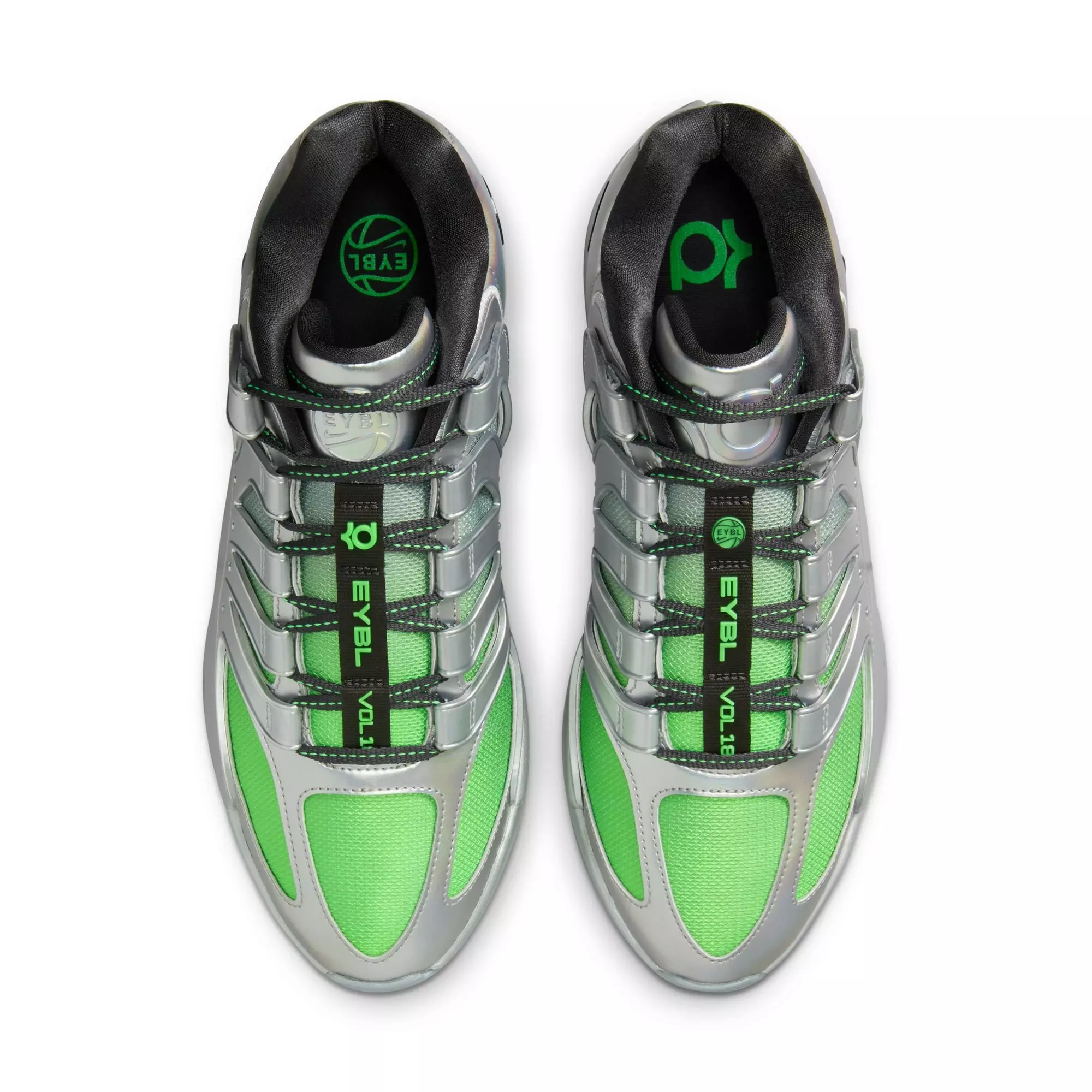 Nike KD18 "EYBL Rocket Power" Men's Basketball Shoe - METALLIC SILVER/SMOKE GREY