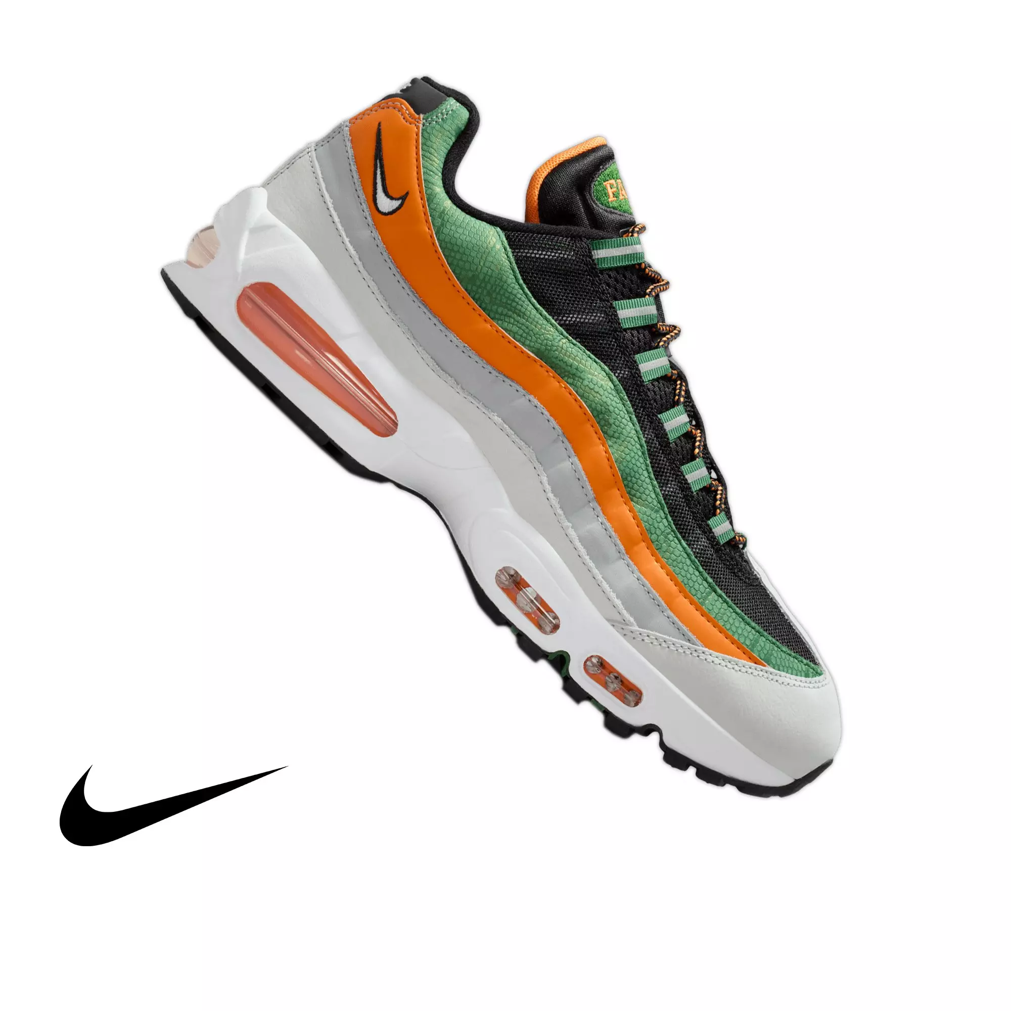 Nike FAMU Air Max 95 "Big Bubble" Men's Shoe - BLACK/WHITE/ORANGE HORIZON