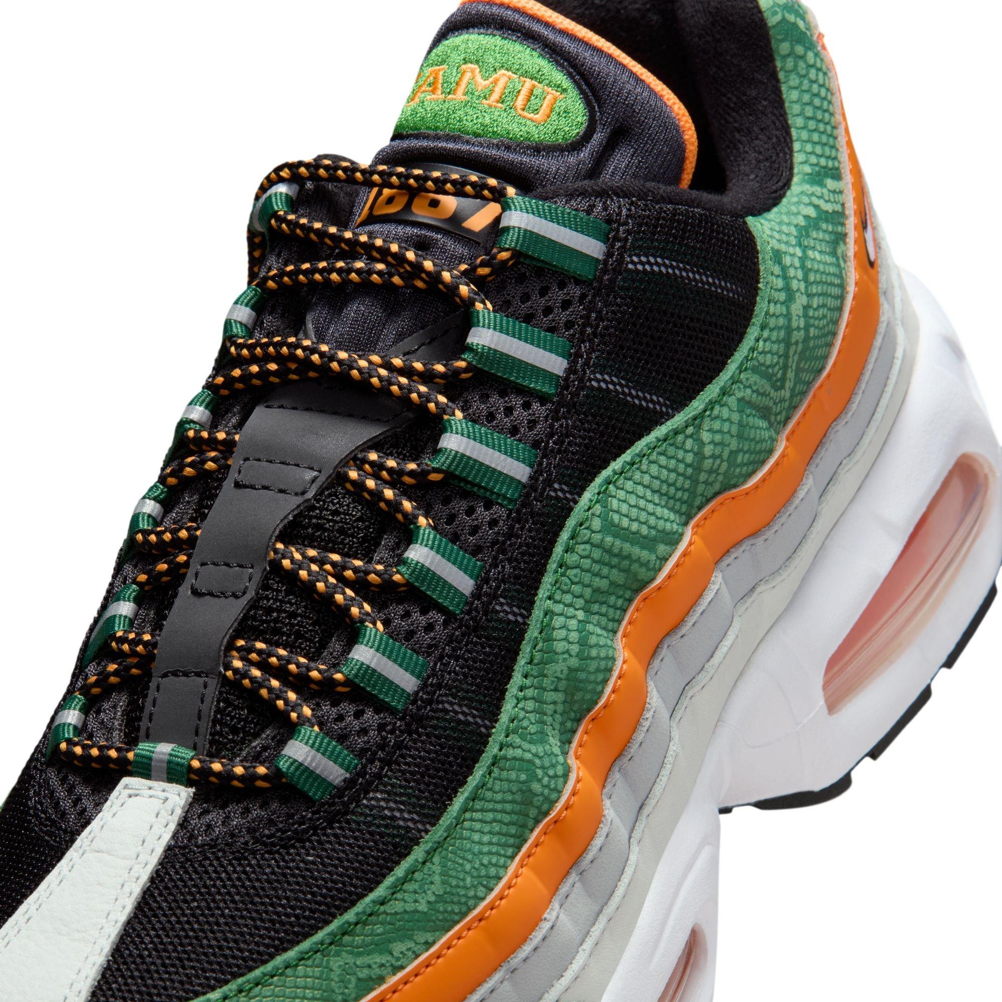 Nike FAMU Air Max 95 "Big Bubble" Men's Shoe - BLACK/WHITE/ORANGE HORIZON Thumbnail View 4