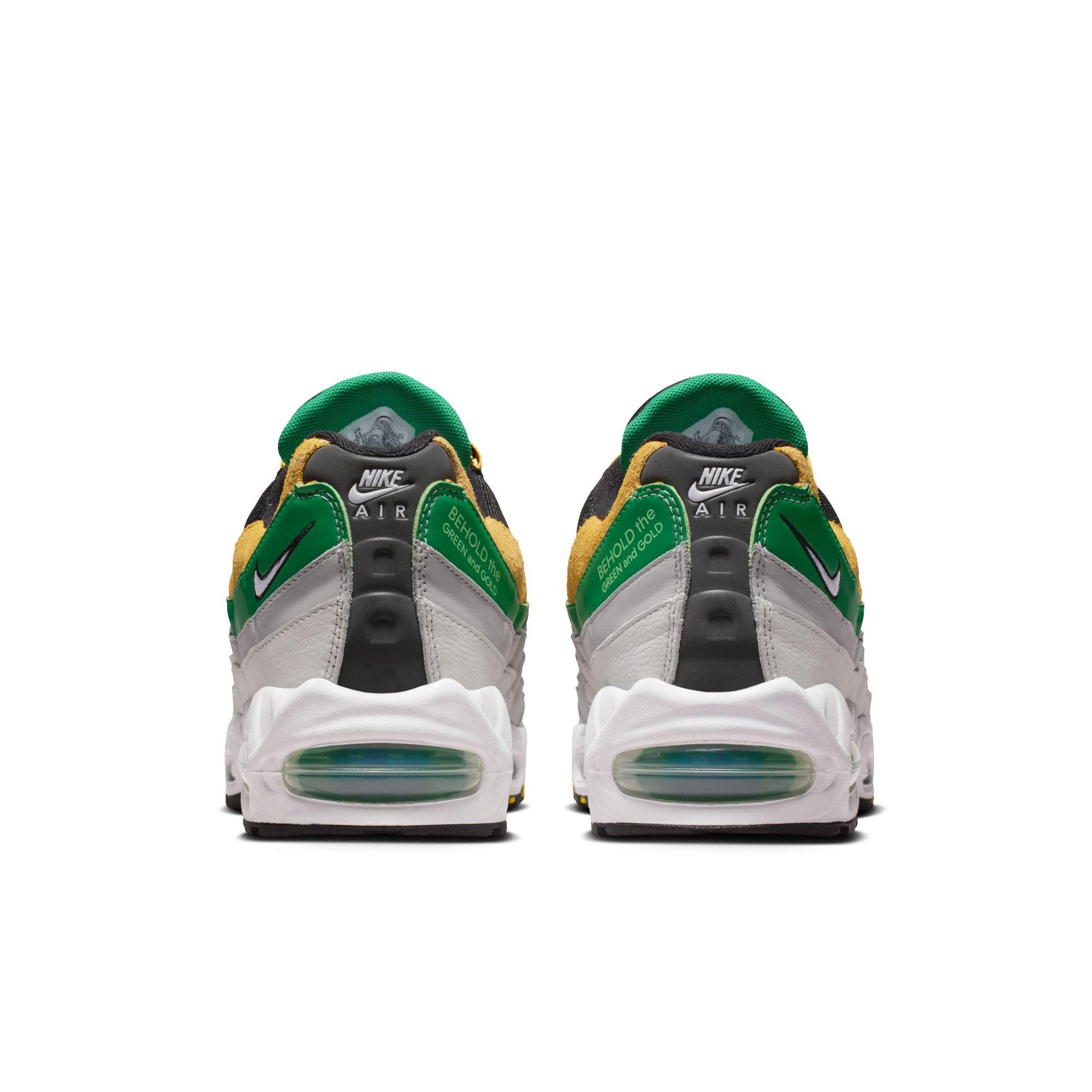 Nike Norfolk State Air Max 95 "Big Bubble" Men's Shoe - WHITE/COURT GREEN/MIDWEST GOLD Thumbnail View 9