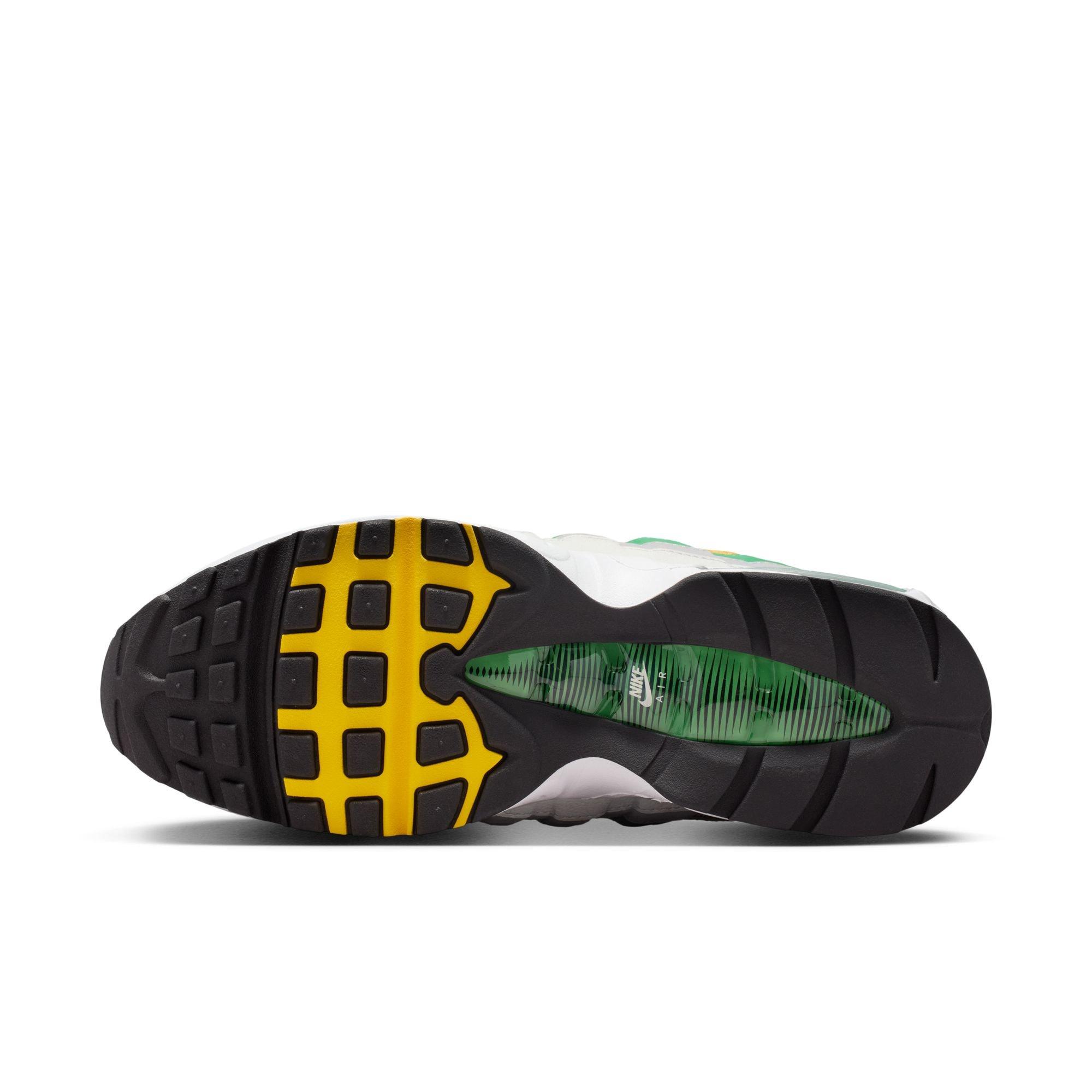 Nike Norfolk State Air Max 95 "Big Bubble" Men's Shoe - WHITE/COURT GREEN/MIDWEST GOLD Thumbnail View 11