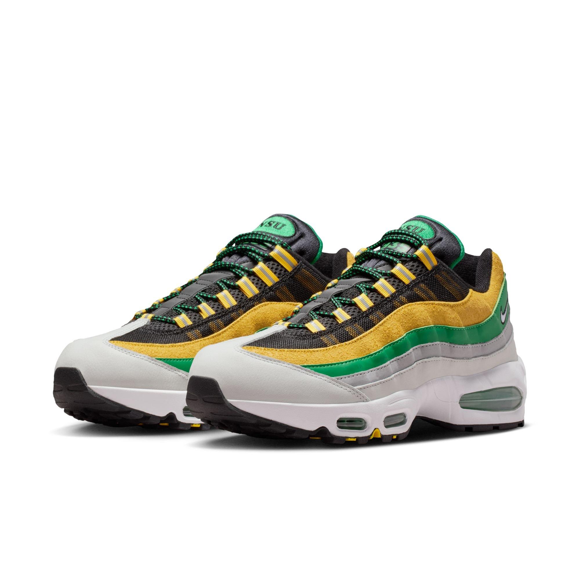 Nike Norfolk State Air Max 95 "Big Bubble" Men's Shoe - WHITE/COURT GREEN/MIDWEST GOLD Thumbnail View 3
