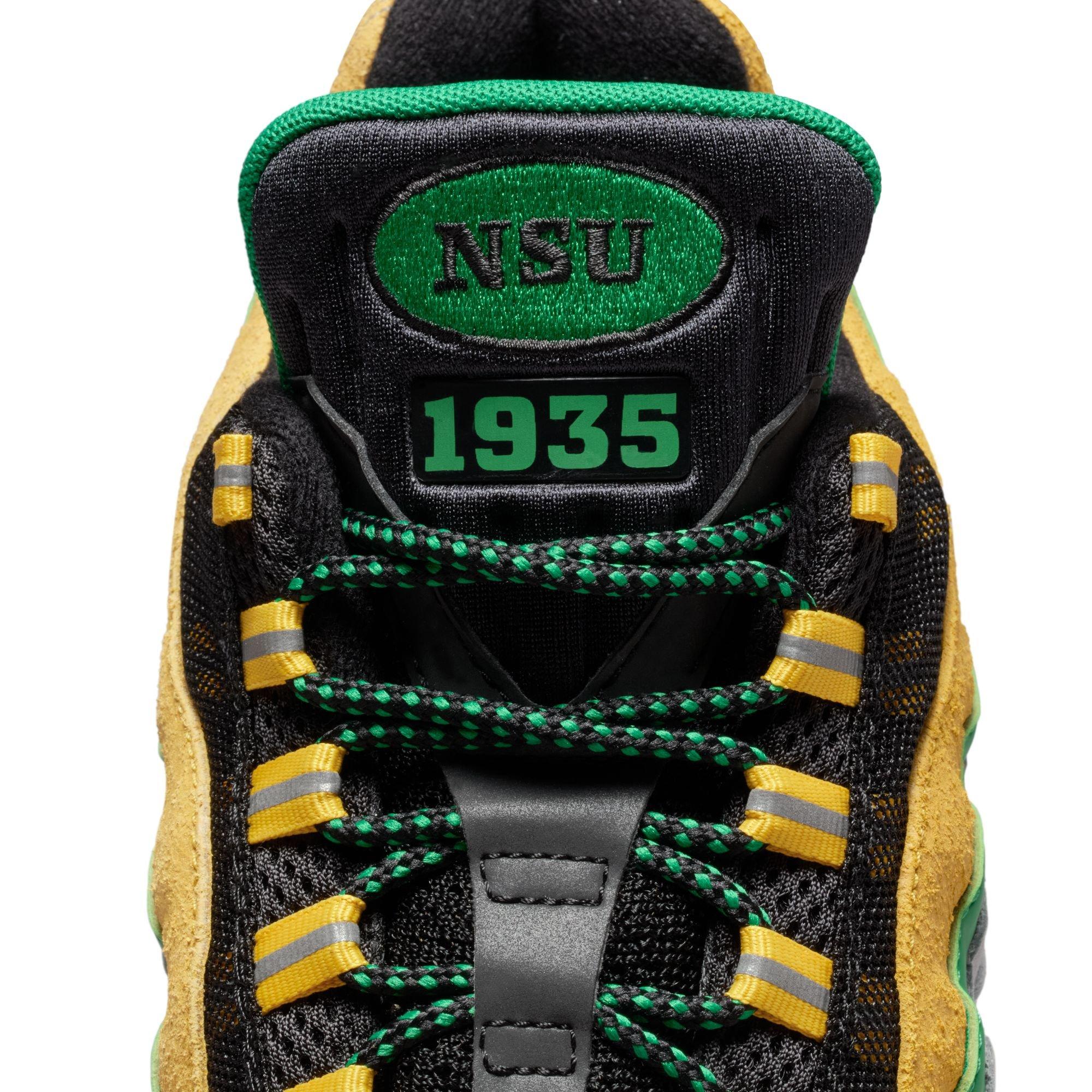Nike Norfolk State Air Max 95 "Big Bubble" Men's Shoe - WHITE/COURT GREEN/MIDWEST GOLD Thumbnail View 6