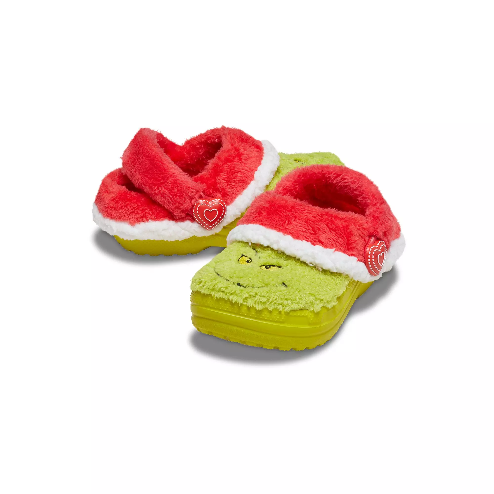 Crocs Classic Lined "The Grinch" Preschool Kids' Clog - GREEN/RED