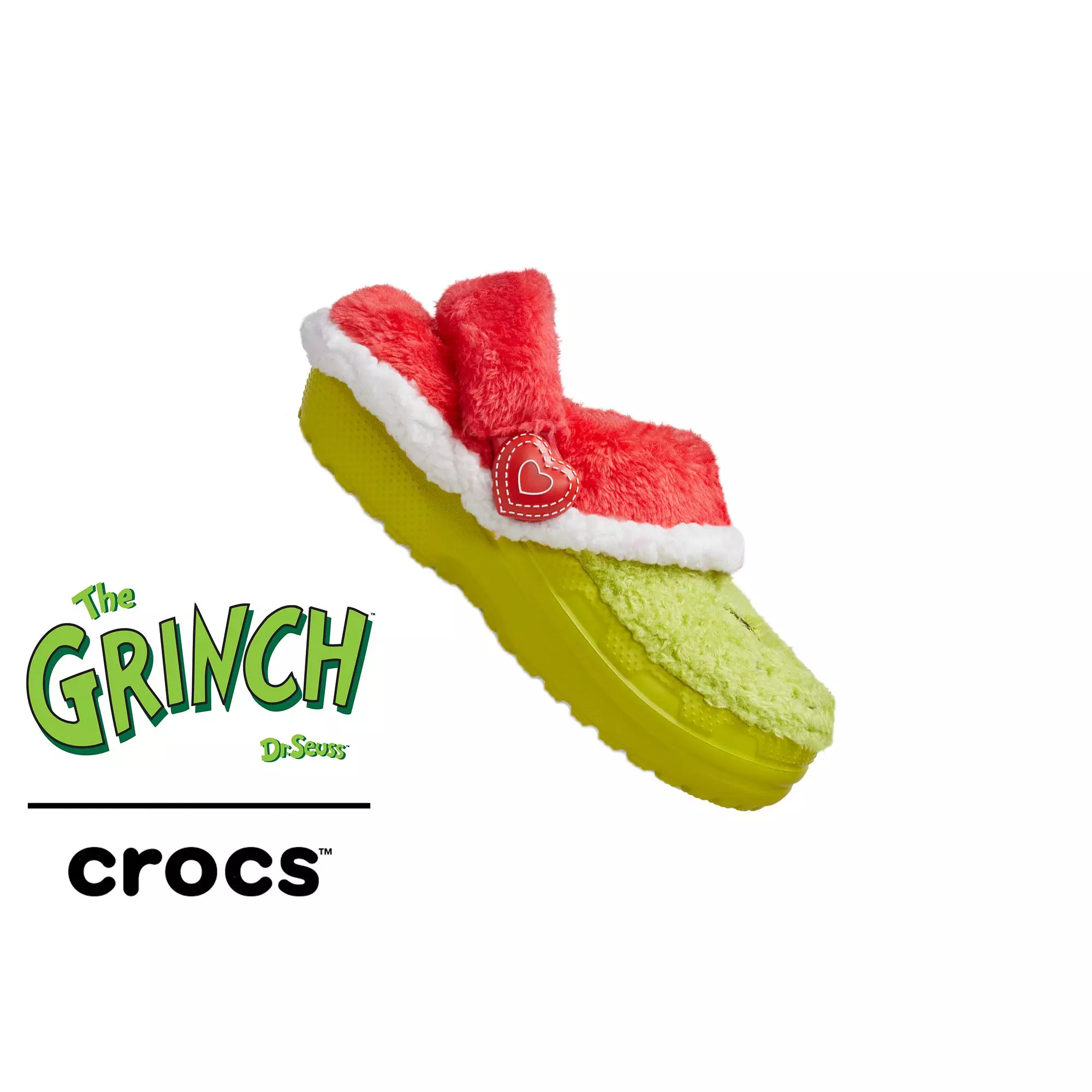 Crocs Classic Lined "The Grinch" Toddler Kids' Clog - GREEN/RED