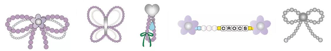 Crocs Purple Meta Jibbitz Charms-5PK - MULTI-COLOR