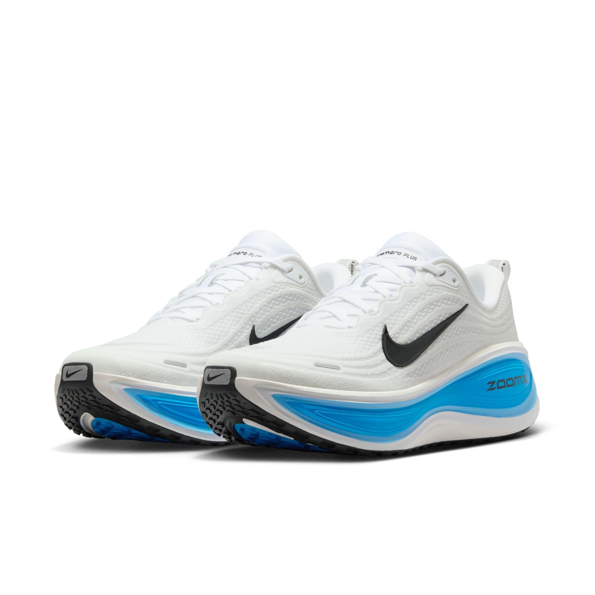Nike Vomero Plus "White/Black/Blue Hero/Hydrogen Blue" Men's Road Running Shoe - WHITE/BLUE Thumbnail View 5