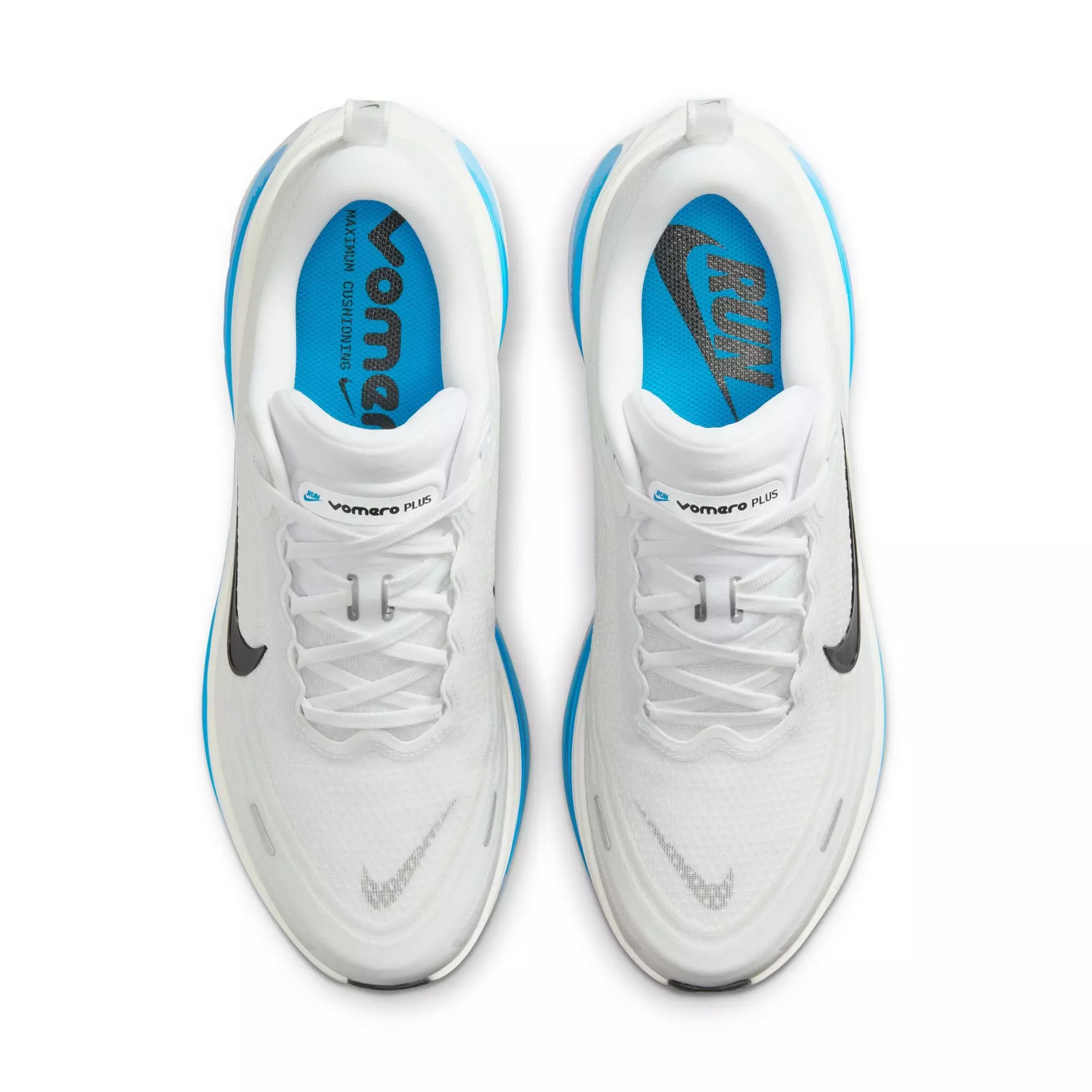 Nike Vomero Plus "White/Black/Blue Hero/Hydrogen Blue" Men's Road Running Shoe - WHITE/BLUE