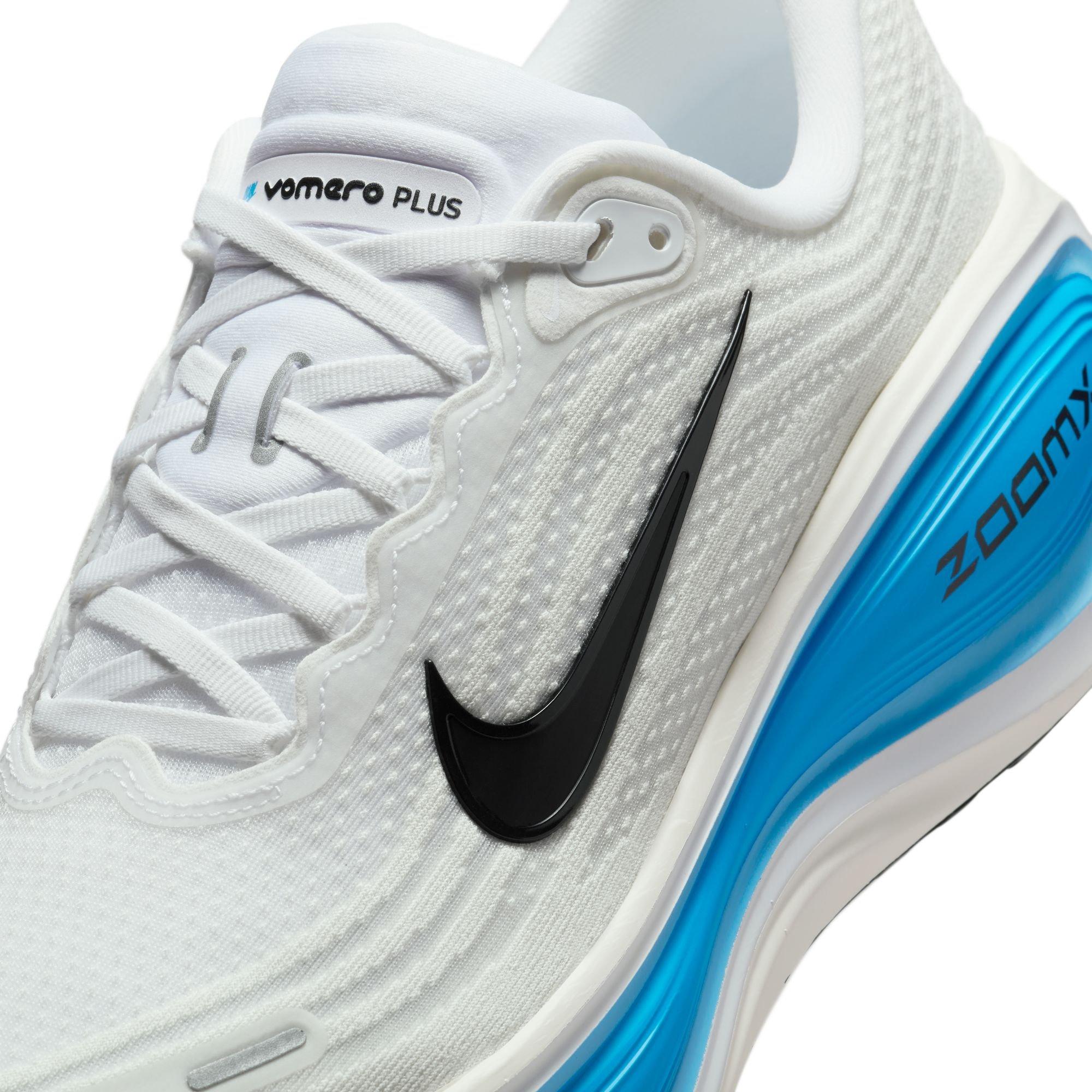 Nike Vomero Plus "White/Black/Blue Hero/Hydrogen Blue" Men's Road Running Shoe - WHITE/BLUE Thumbnail View 10