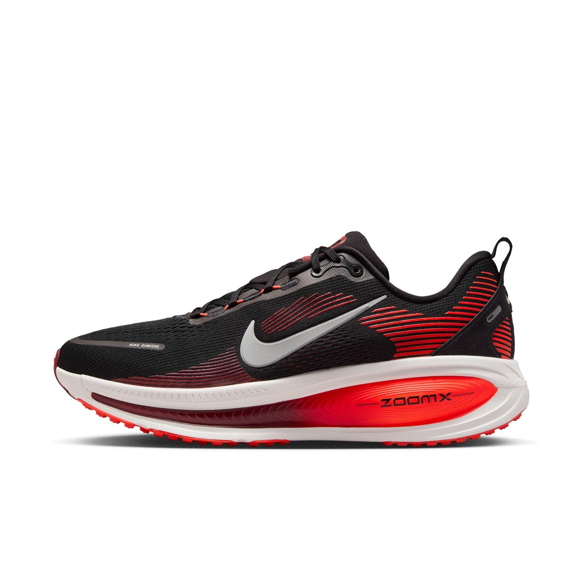 Nike Vomero 18 "Black/Metallic Silver/Bright Crimson" Men's Road Running Shoe - BLACK/WHITE/RED Thumbnail View 3